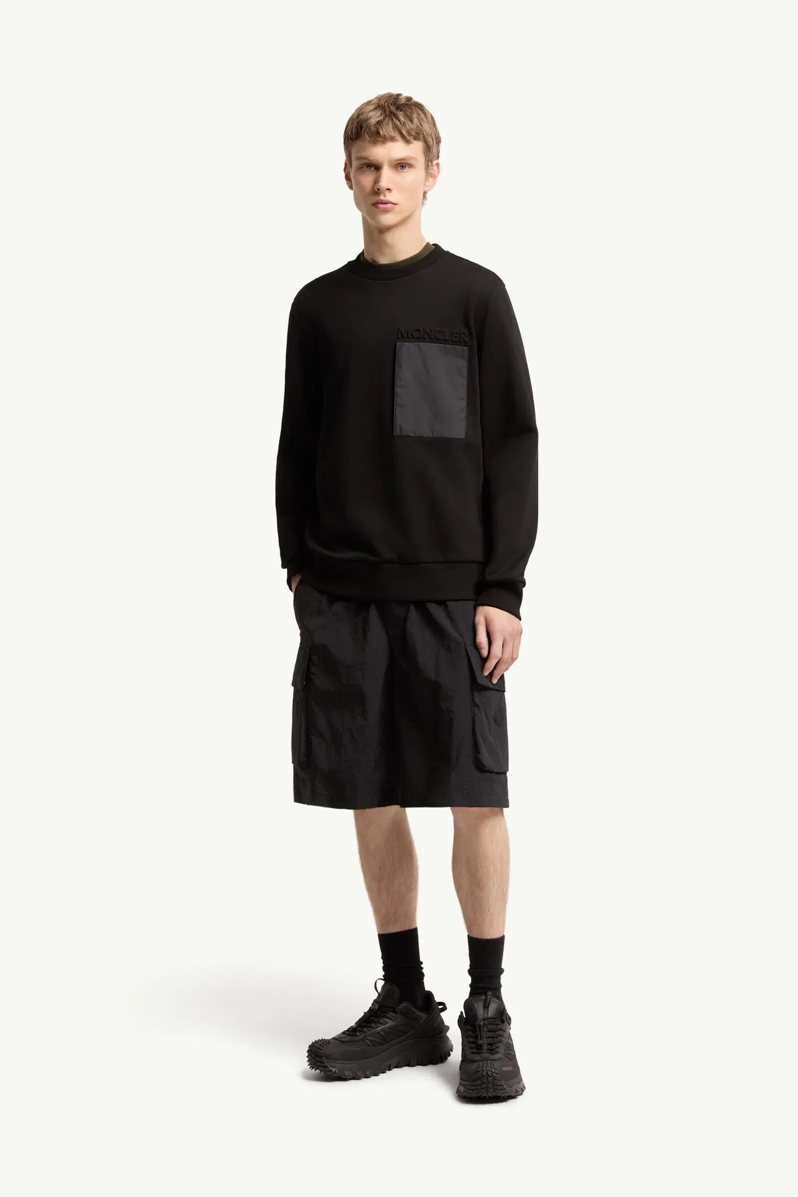Moncler Cotton Logo Sweatshirt Black Black
