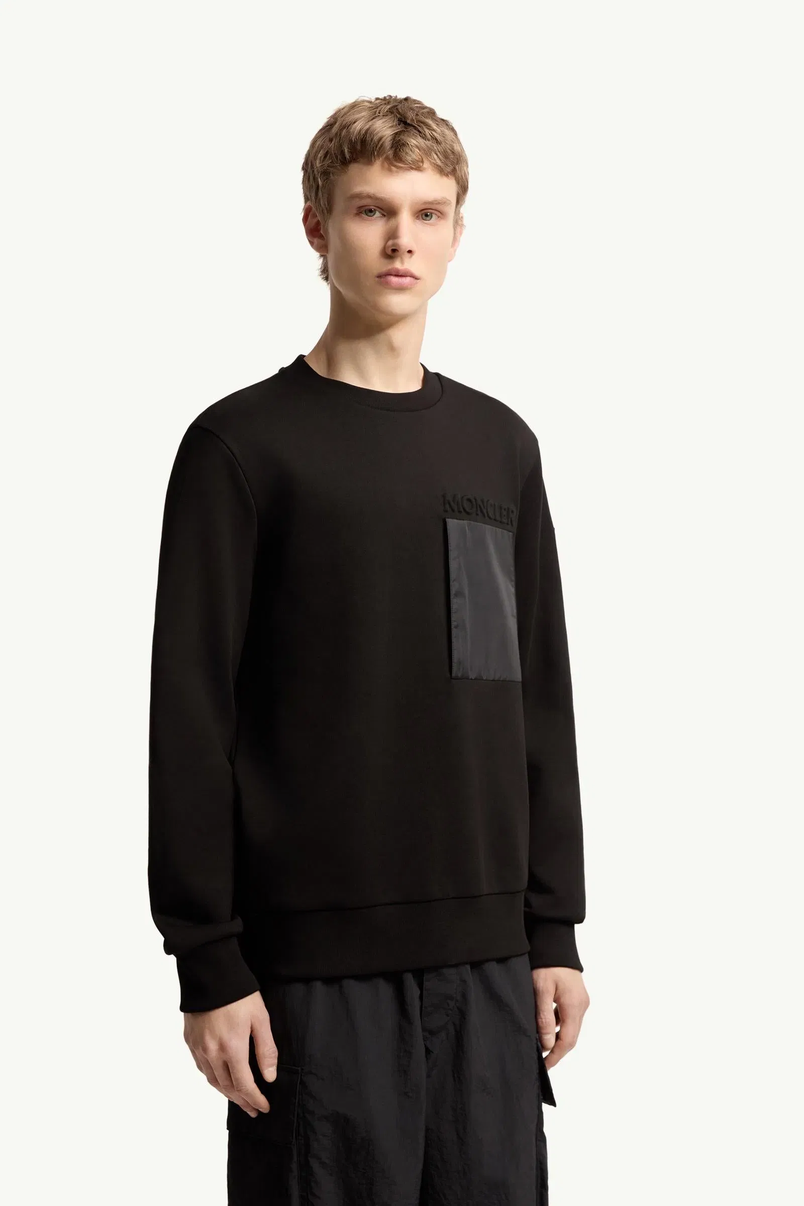 Moncler Cotton Logo Sweatshirt Black Black