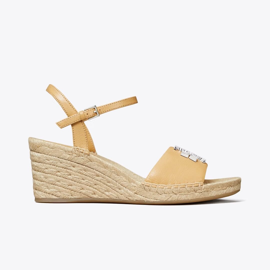 Tory Burch Eleanor Wedge Espadrille HONEYCOMB TAN / SILVER