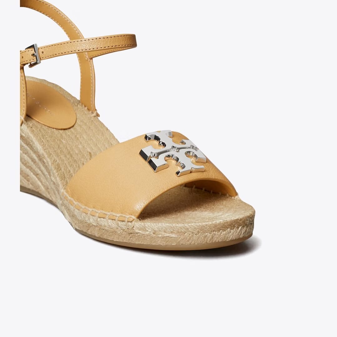 Tory Burch Eleanor Wedge Espadrille HONEYCOMB TAN / SILVER