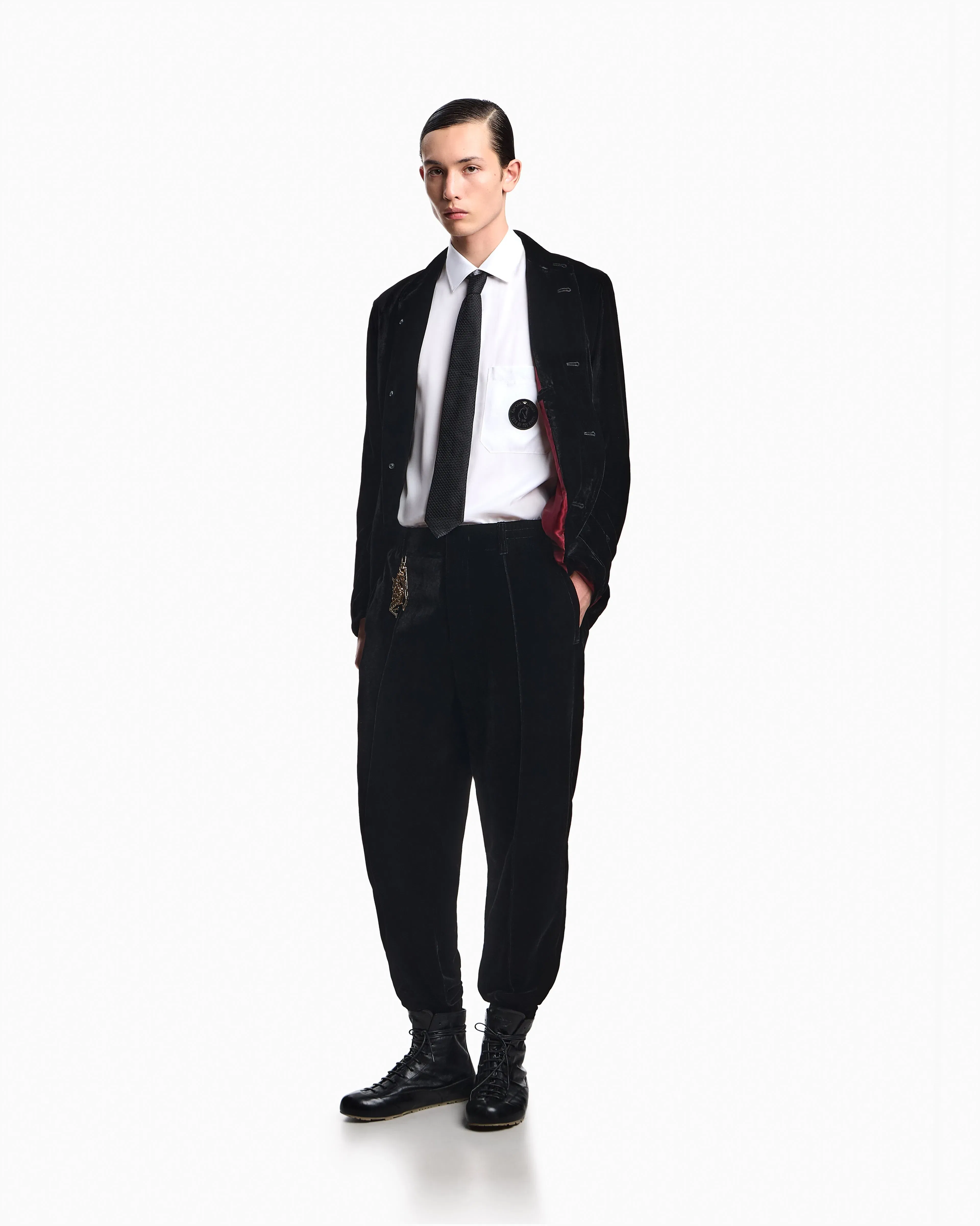 Emporio Armani Lunar New Year chenille jacket with guru collar