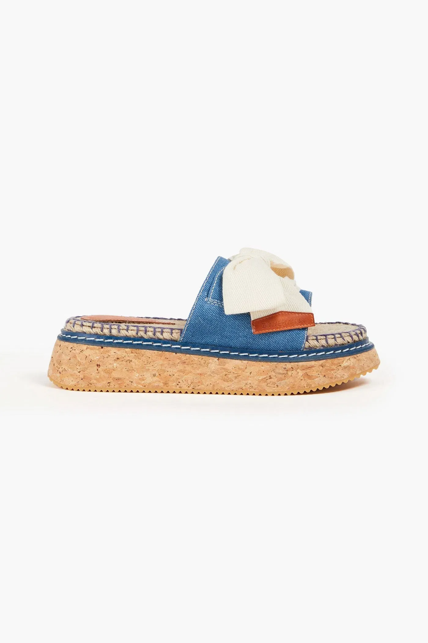 Zimmermann Canvas And Denim Espadrille Slides Mid Denim Women's