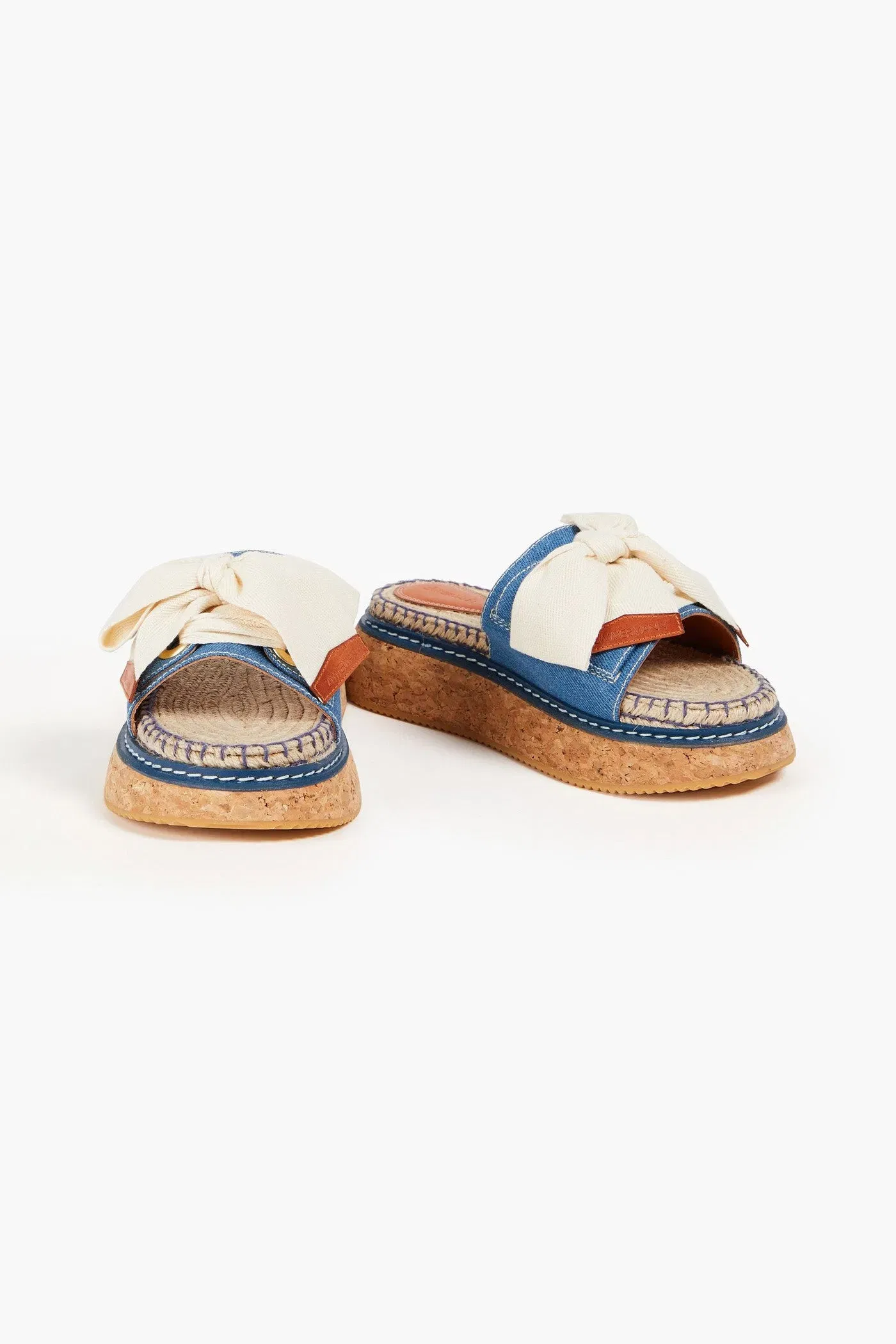 Zimmermann Canvas And Denim Espadrille Slides Mid Denim Women's