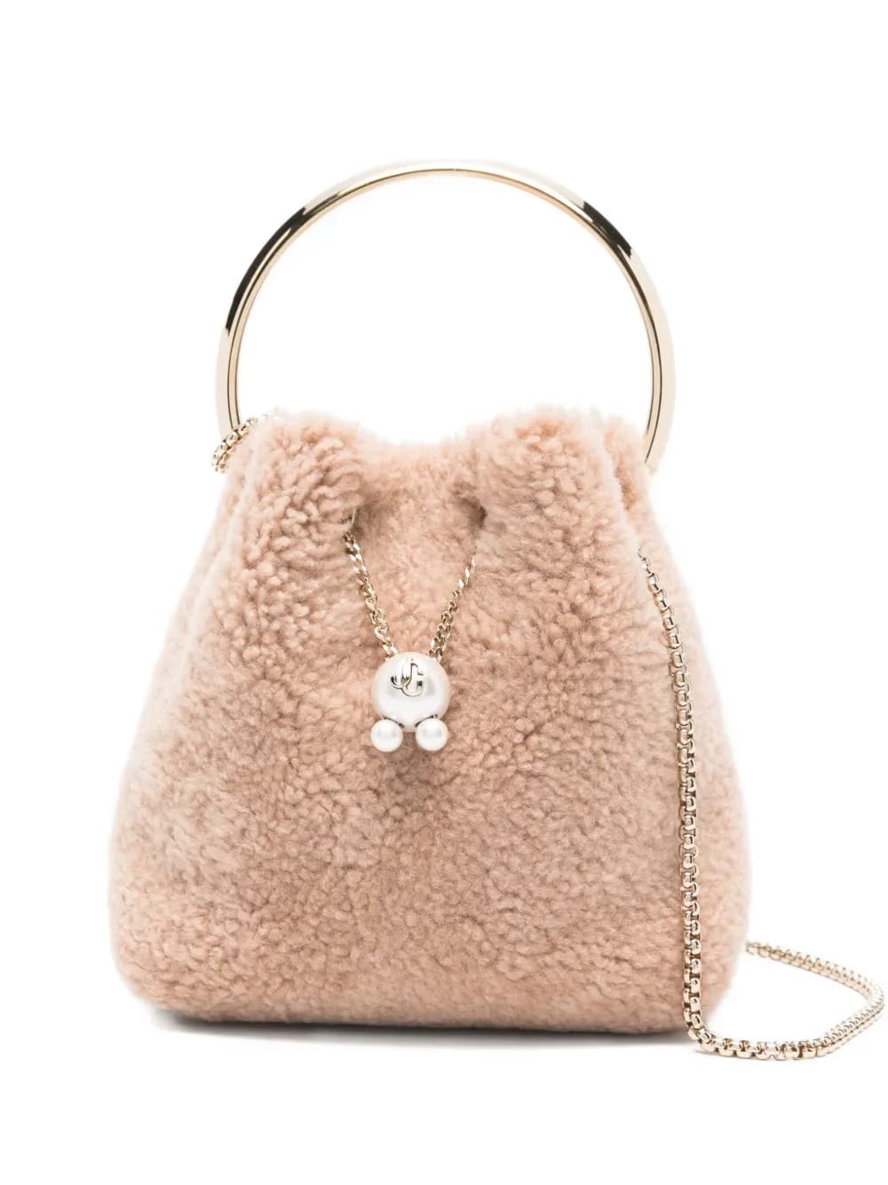 Bon Bon pearl-embellished ring-handle bag
