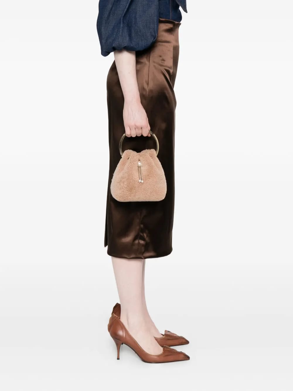Bon Bon pearl-embellished ring-handle bag