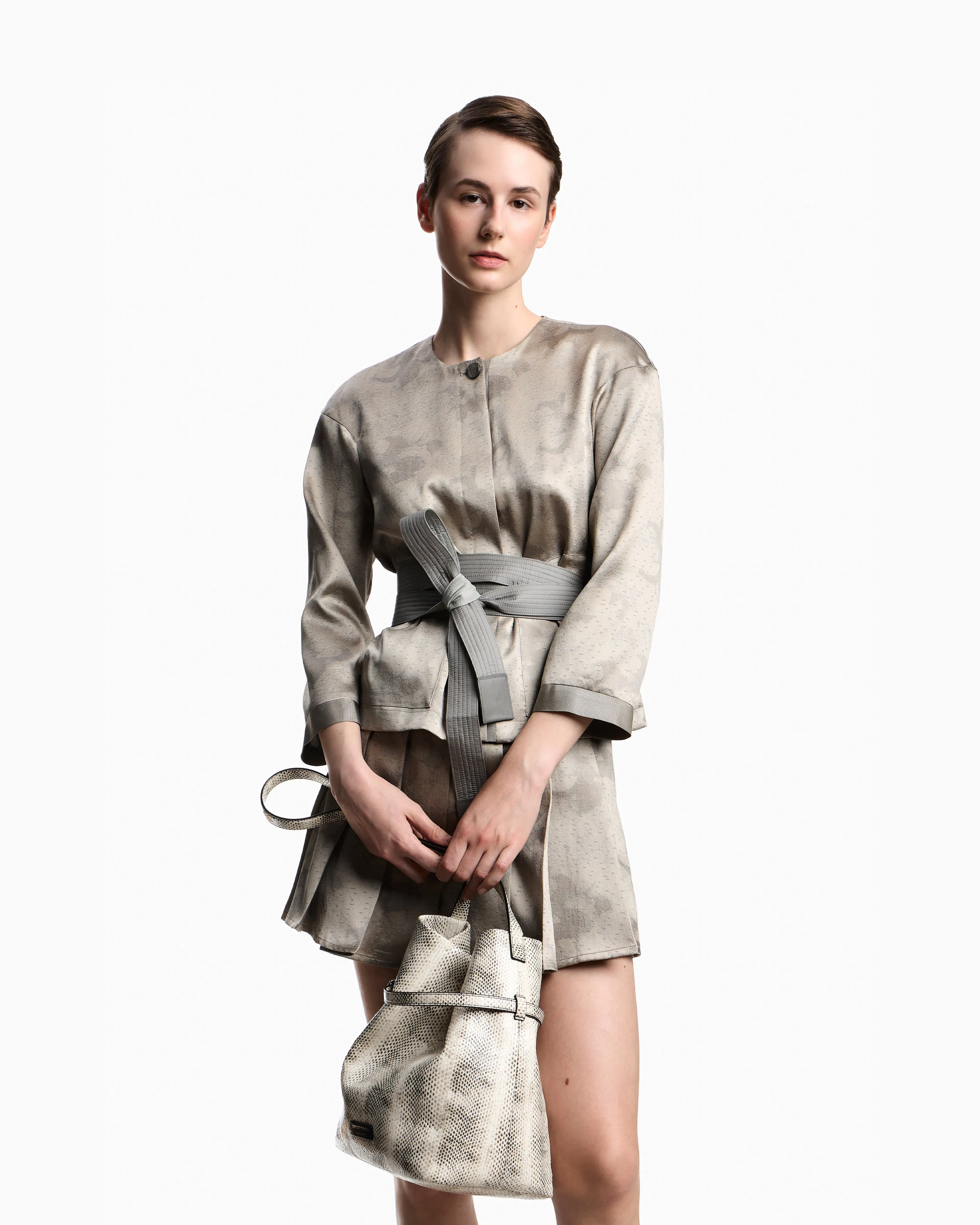 Emporio Armani Culottes in camo flower jacquard fabric