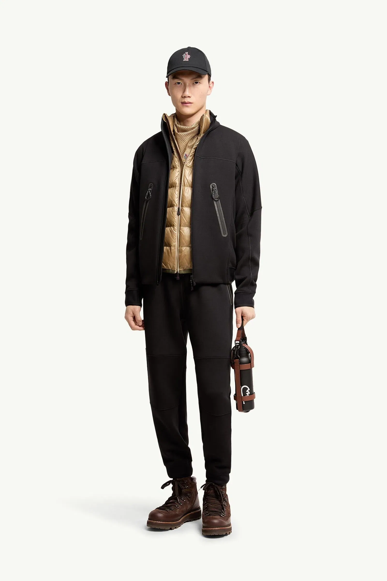 Moncler Logo Zip-Up Sweatshirt Black Black