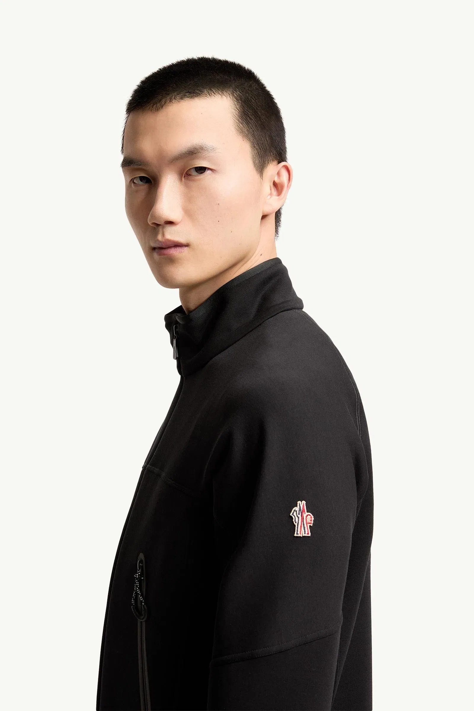 Moncler Logo Zip-Up Sweatshirt Black Black