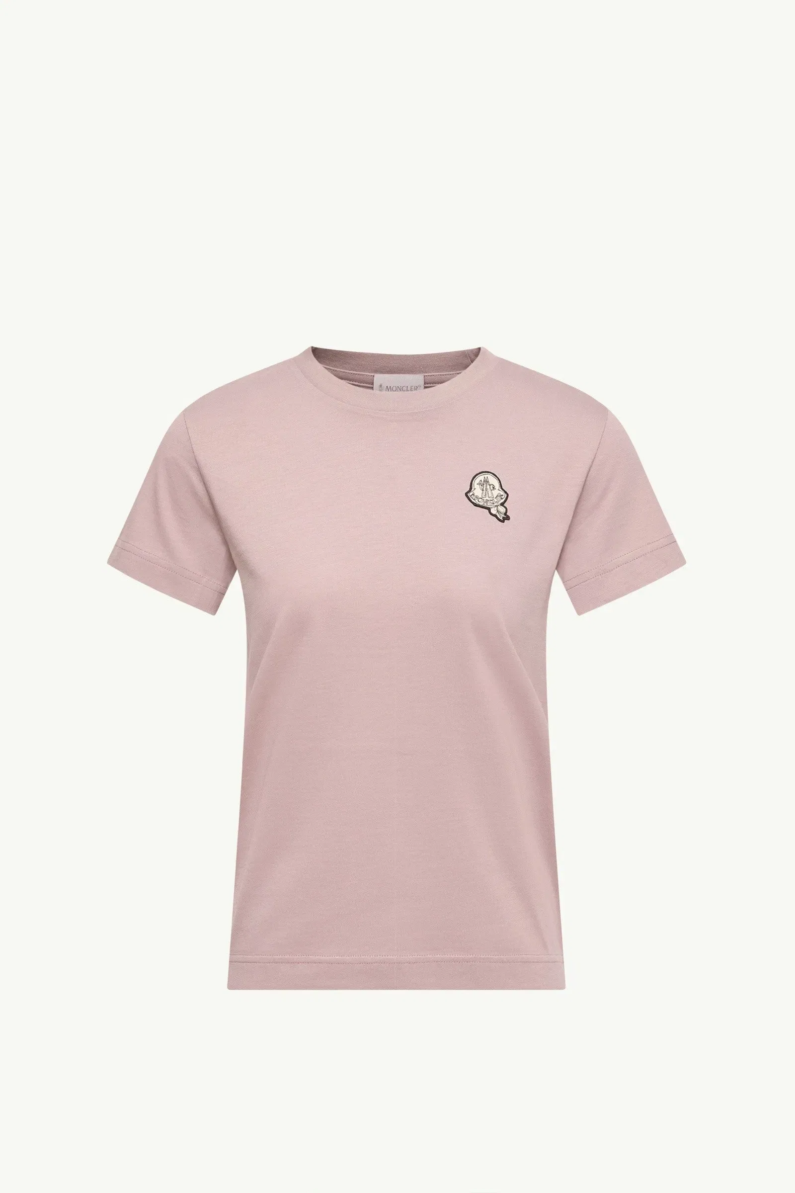 Moncler Logo Patch Cotton T-Shirt Light Pink Light Pink
