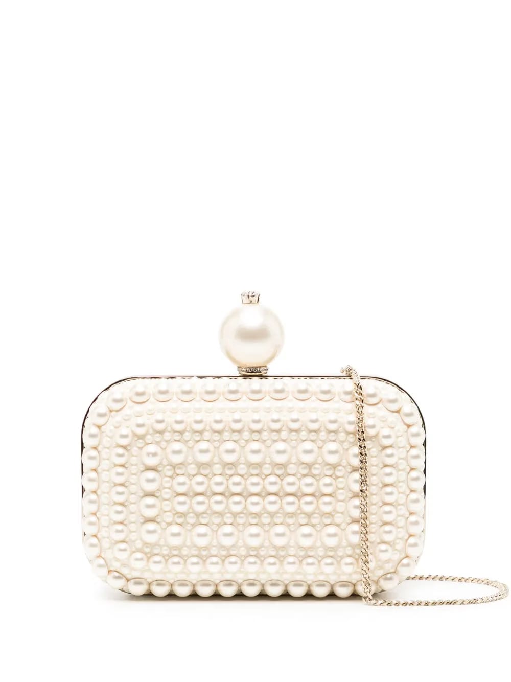 Cloud pearl-embellished clutch bag