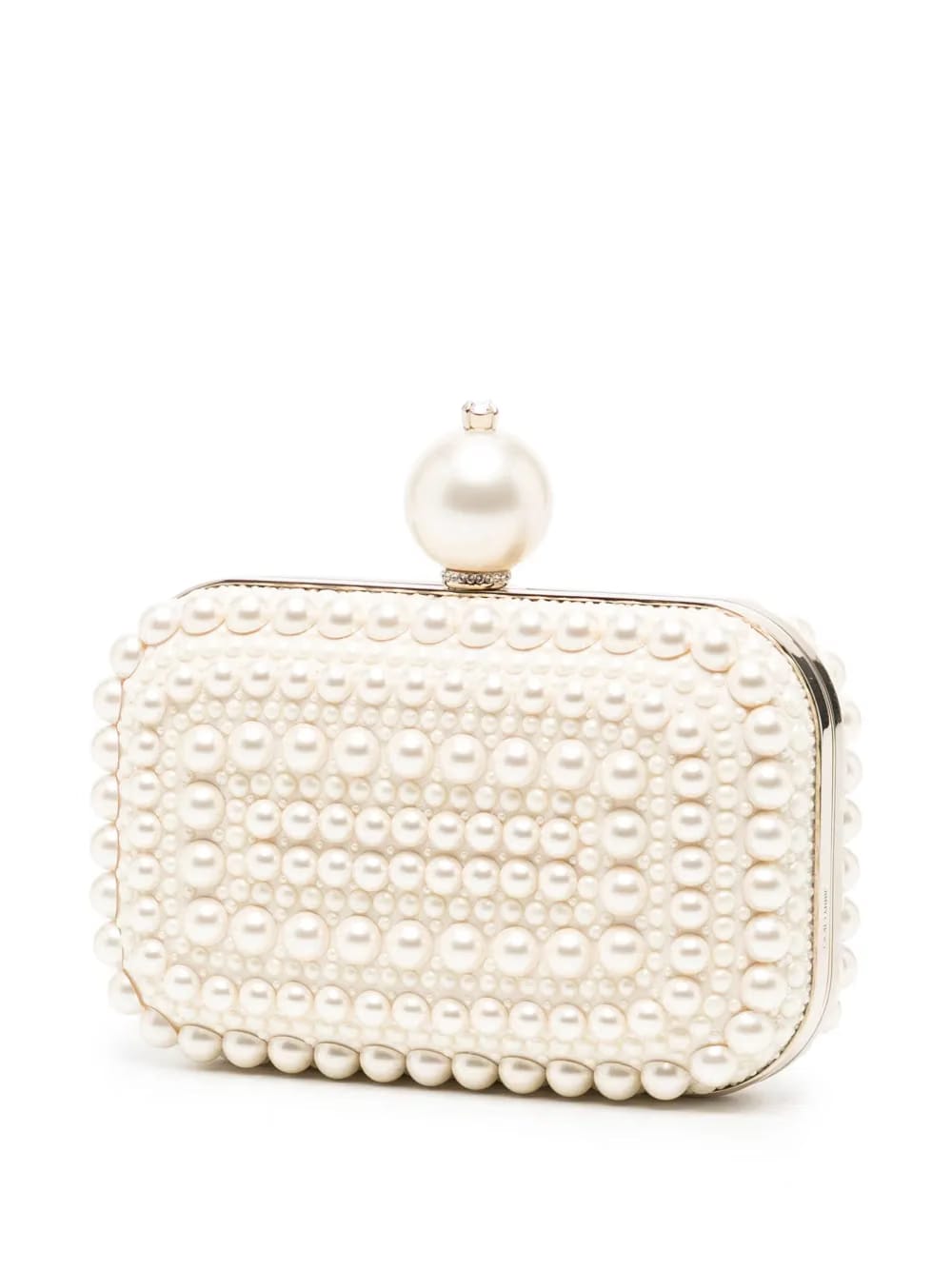 Cloud pearl-embellished clutch bag