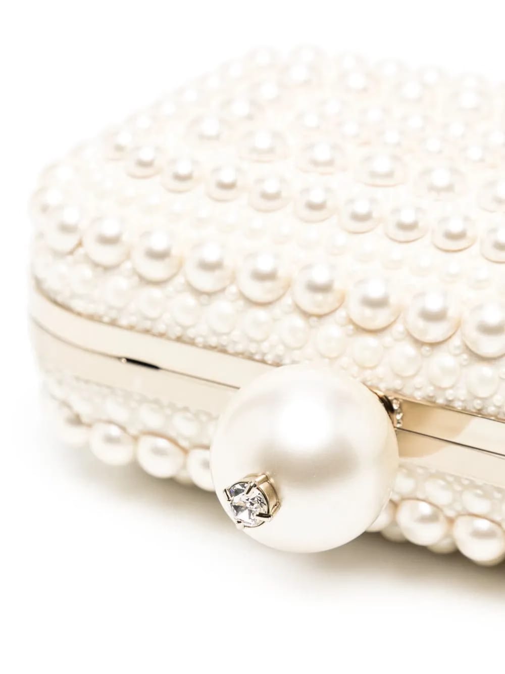 Cloud pearl-embellished clutch bag