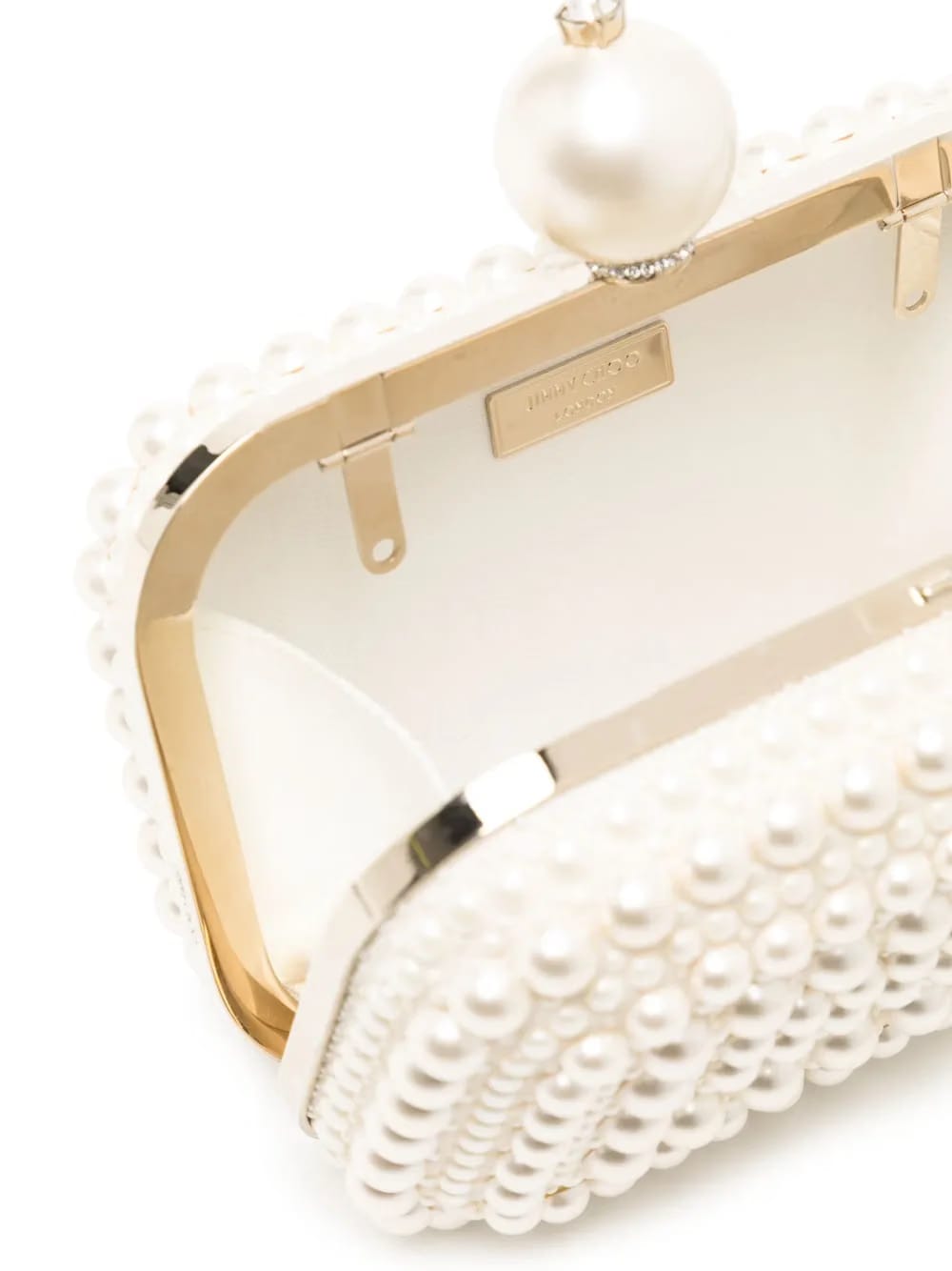 Cloud pearl-embellished clutch bag