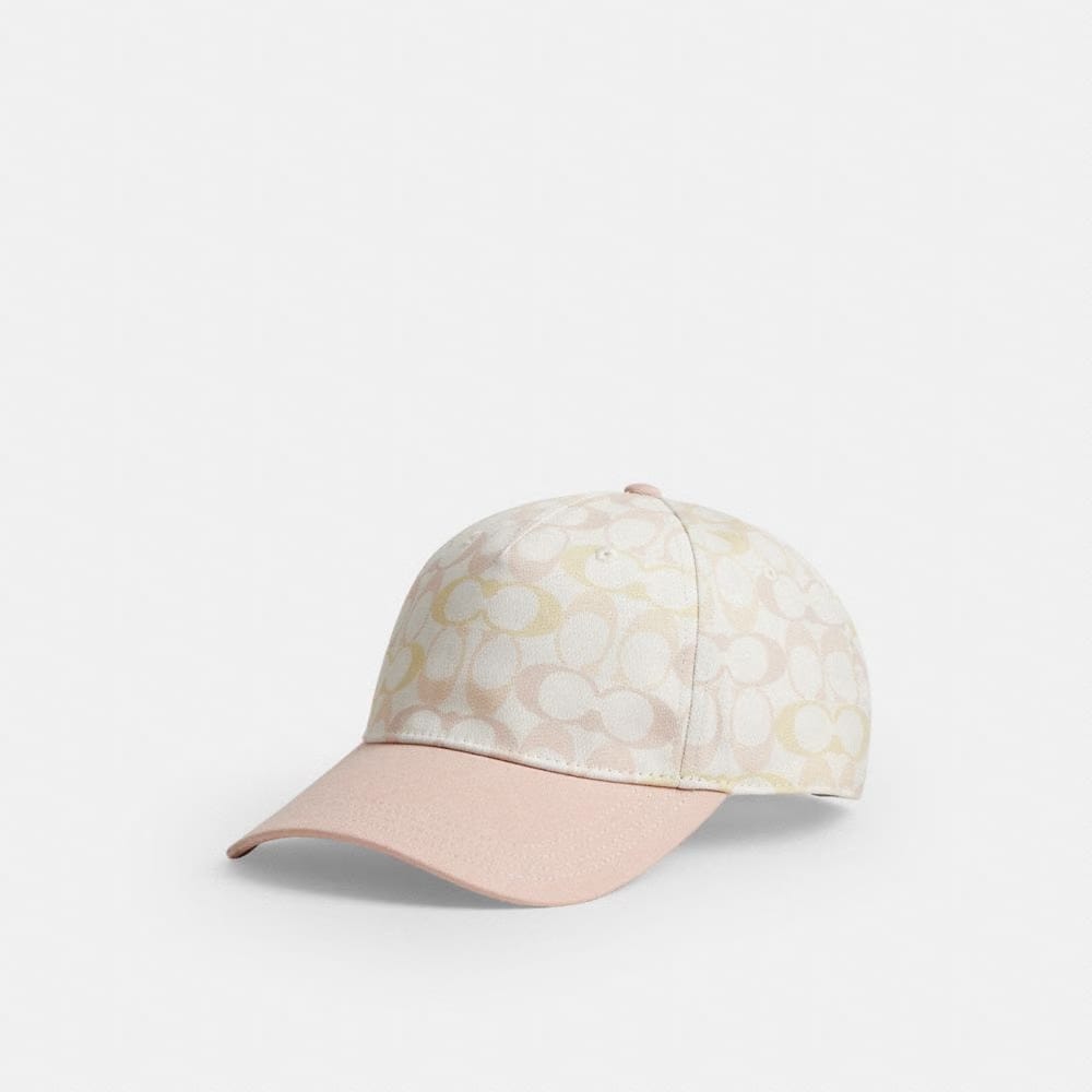 Coach Signature Baseball Hat Chalk Pink