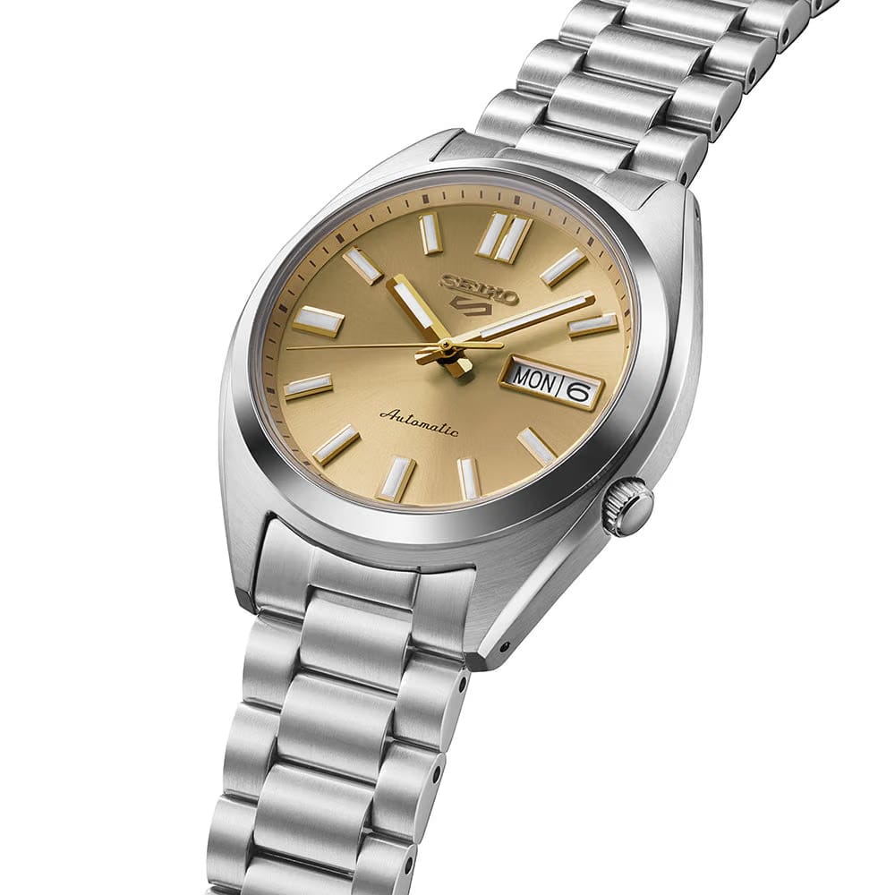 Seiko 5 Sports Snxs Vintage Gold Collection In Gold Cufflinks - Green - SRPL59K1