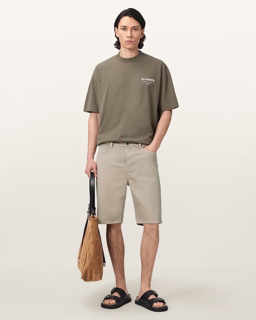 AllSaints Switch Slim Fit Cotton Shorts Pasilla Brown