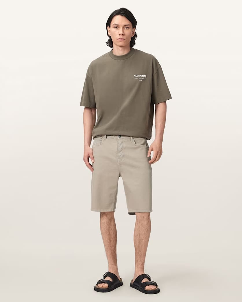 AllSaints Switch Slim Fit Cotton Shorts Pasilla Brown