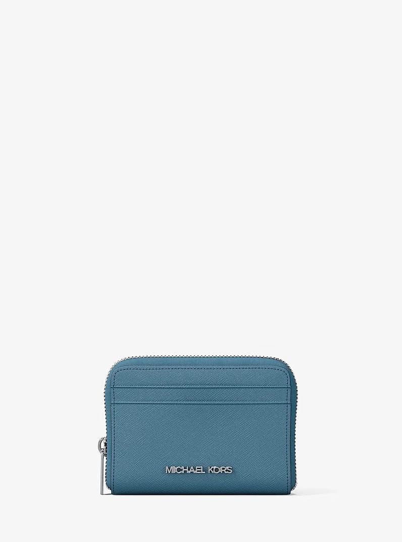 Michael Kors Jet Set Travel Medium Saffiano Leather Wallet Denim