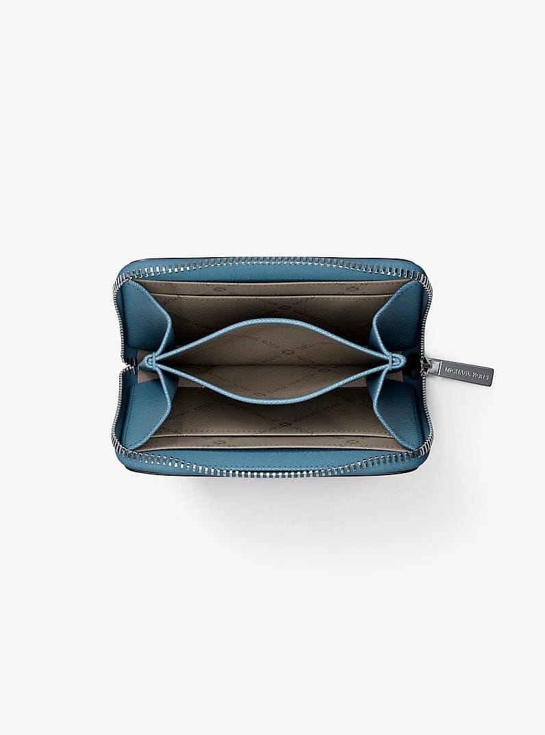 Michael Kors Jet Set Travel Medium Saffiano Leather Wallet Denim