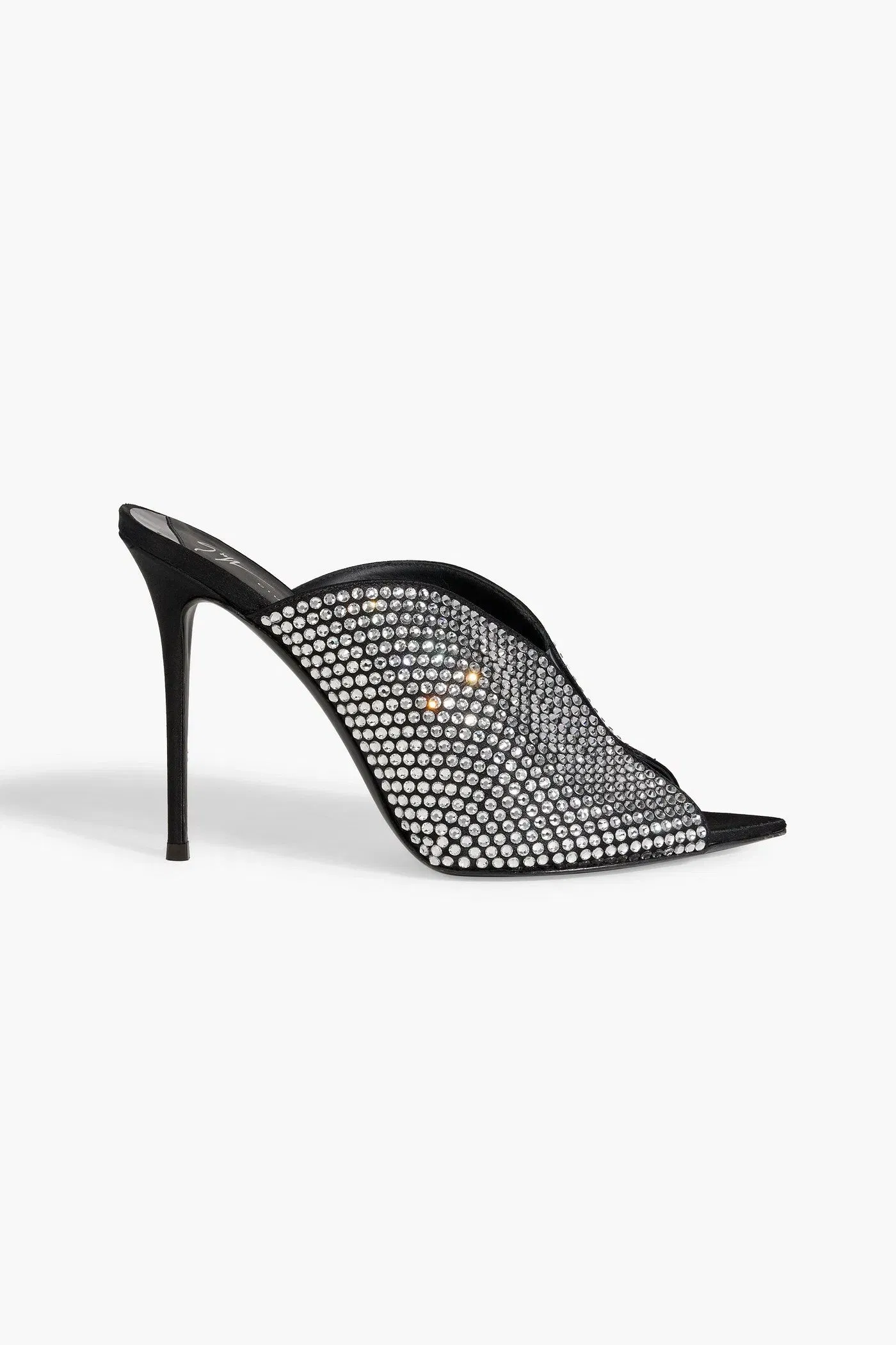 Giuseppe Zanotti Intriigo Sparkle Crystal-Embellished Satin Mules Black Women's