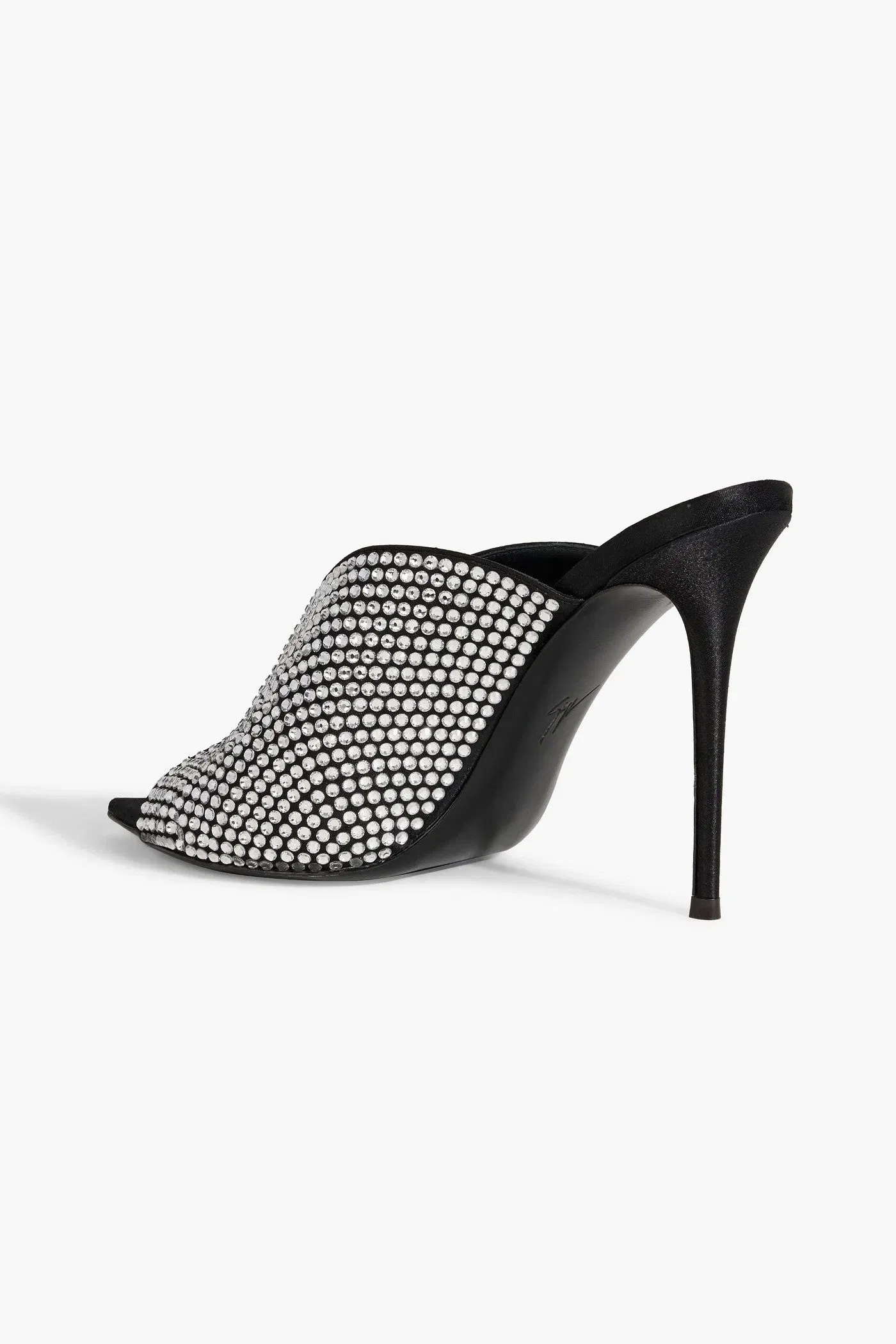Giuseppe Zanotti Intriigo Sparkle Crystal-Embellished Satin Mules Black Women's