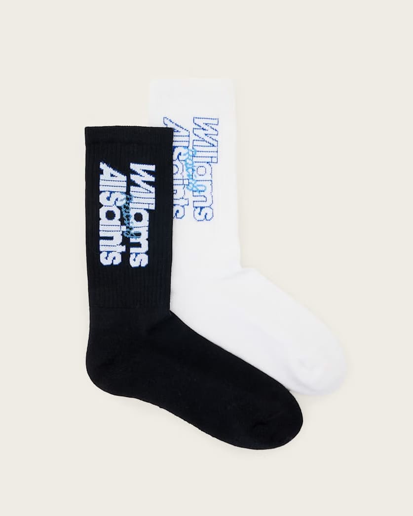 AllSaints Williams X Allsaints Jacquard Socks 2 Pack White/Black