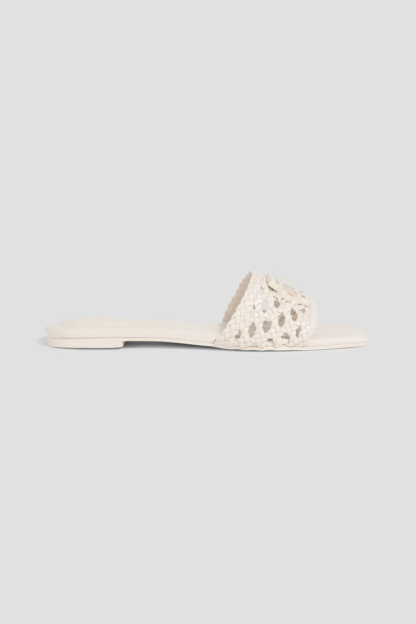 Simkhai Dion Embellished Woven Slides Off-White Women's