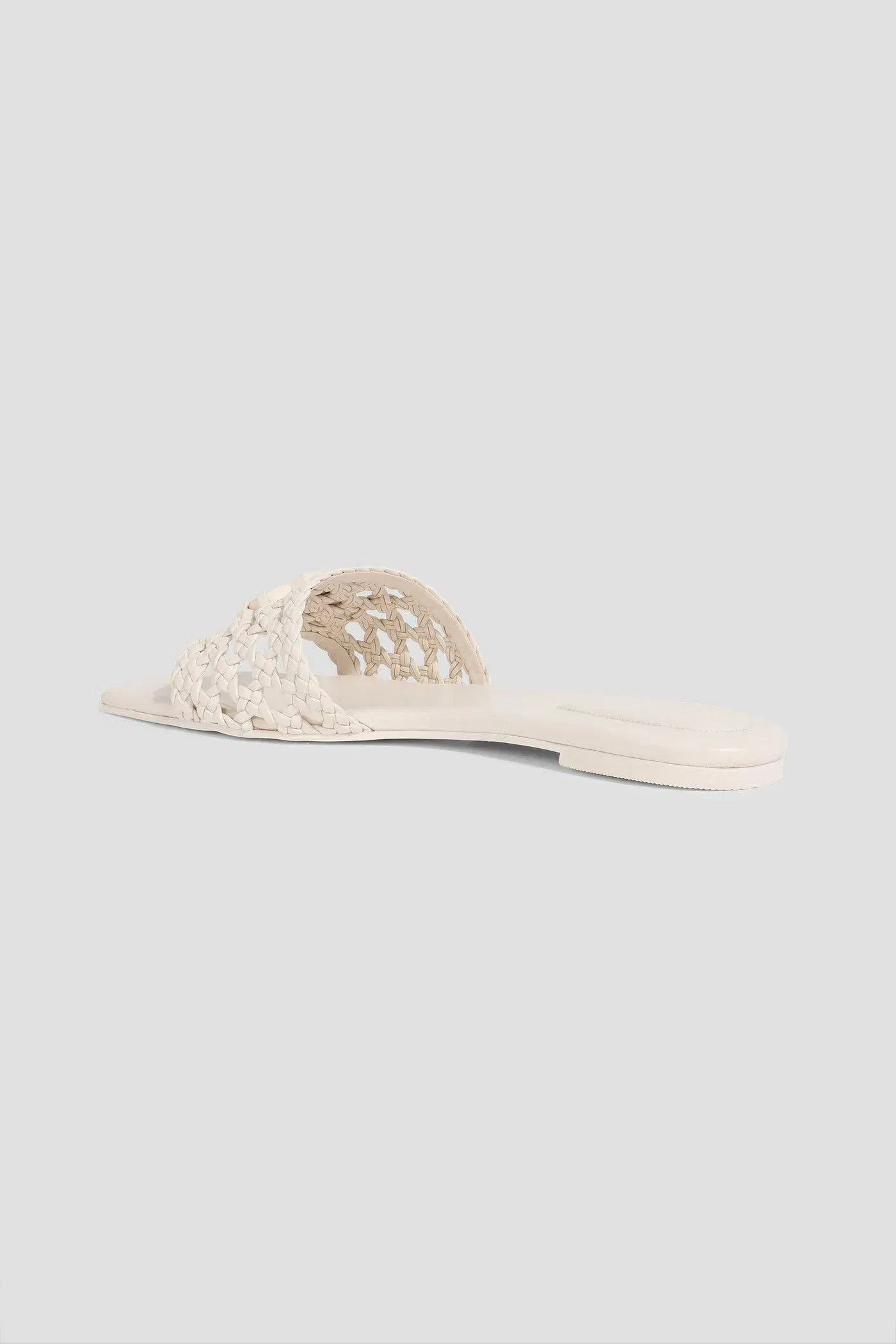 Simkhai Dion Embellished Woven Slides Off-White Women's
