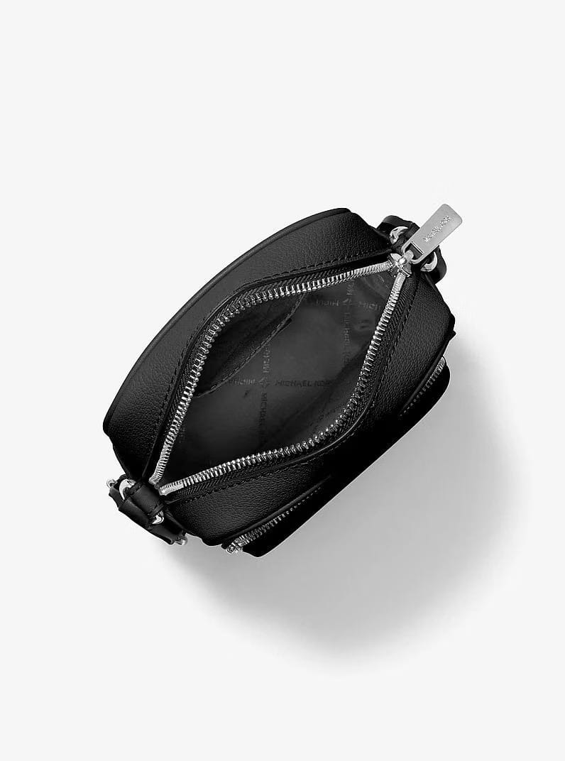 Michael Kors Jet Set Medium Leather Crossbody Bag Black