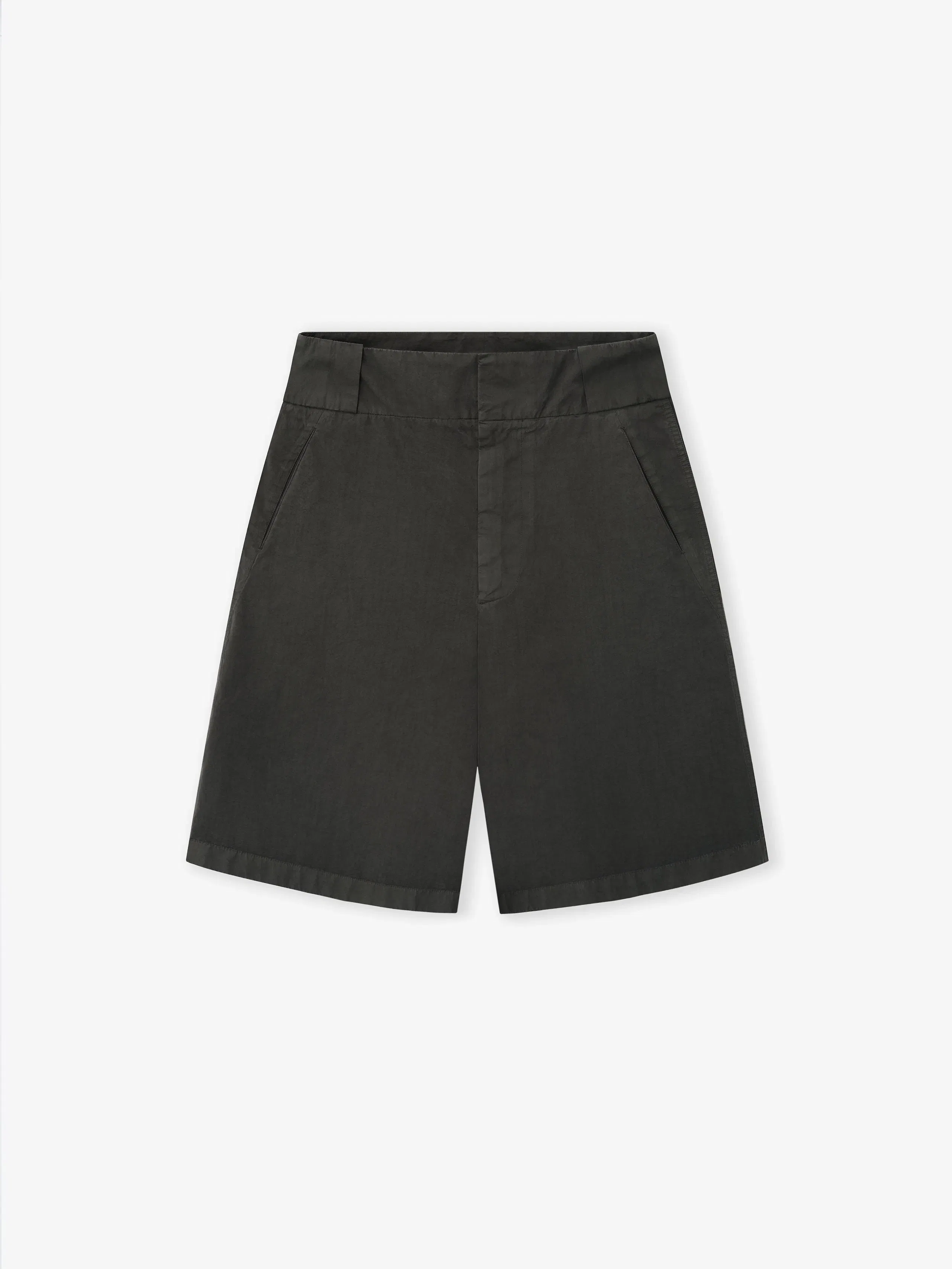 Essentials Garment Dyed Cotton Casual Short Dark Grey