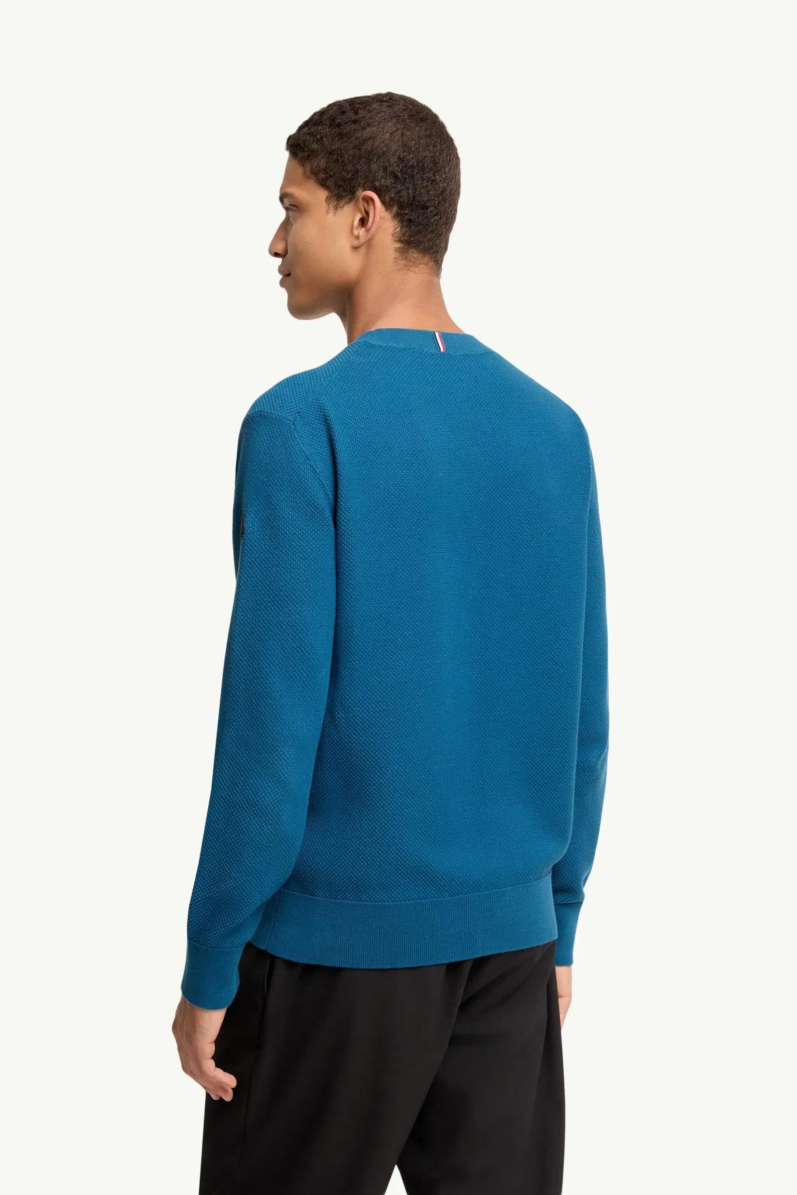 Moncler Cotton Knit Sweater Ink Blue Ink Blue