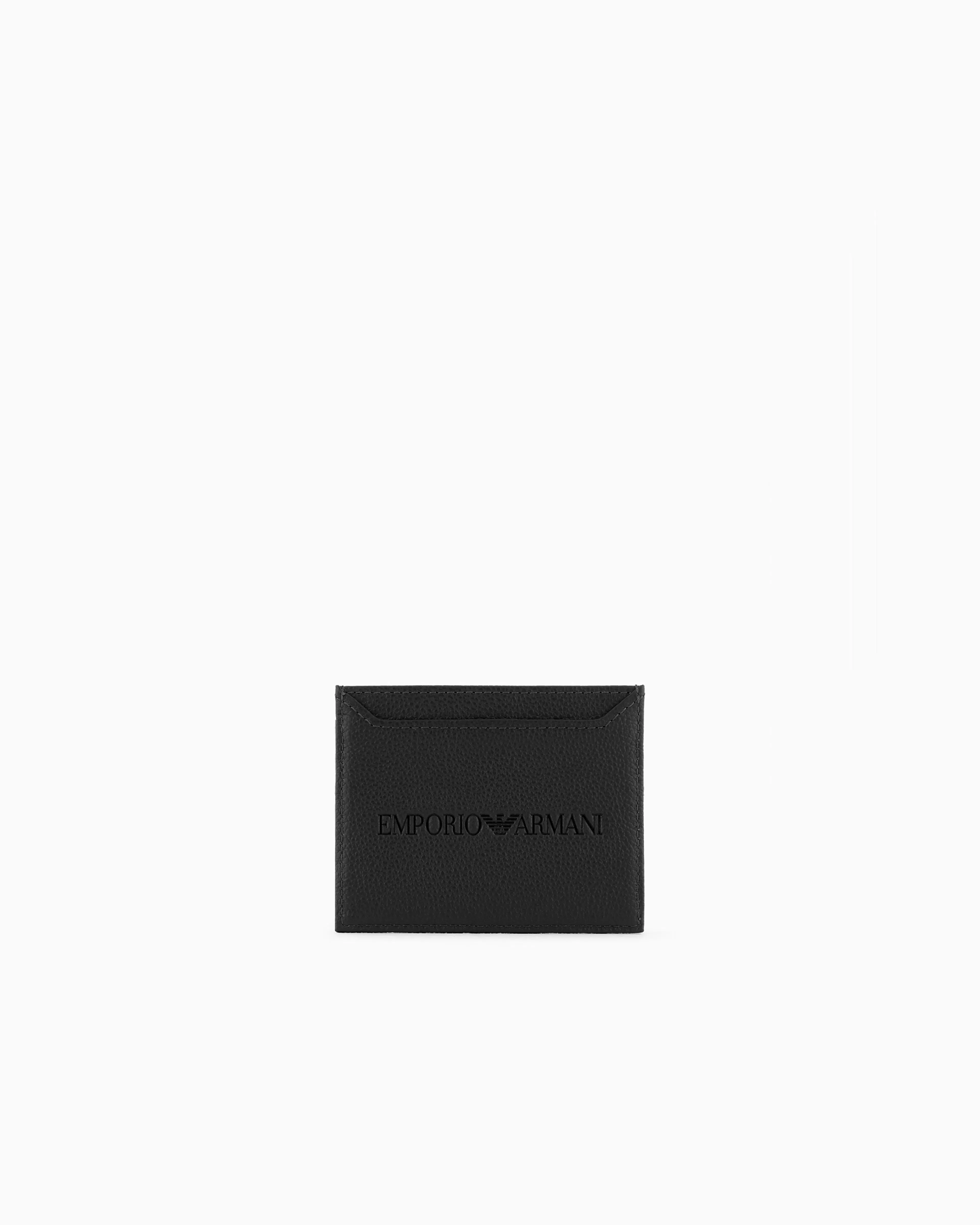 Emporio Armani Tumbled leather card holder