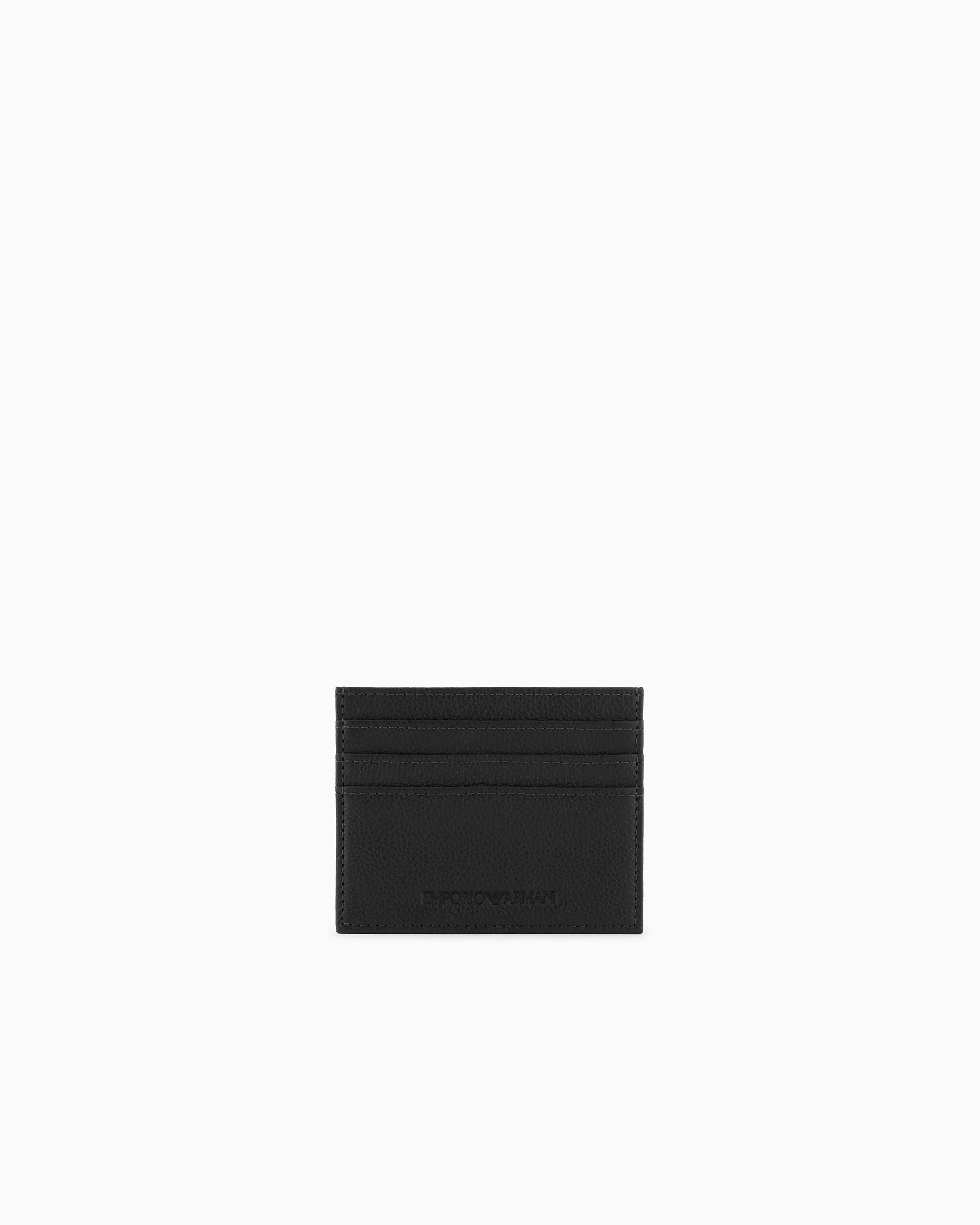 Emporio Armani Tumbled leather card holder