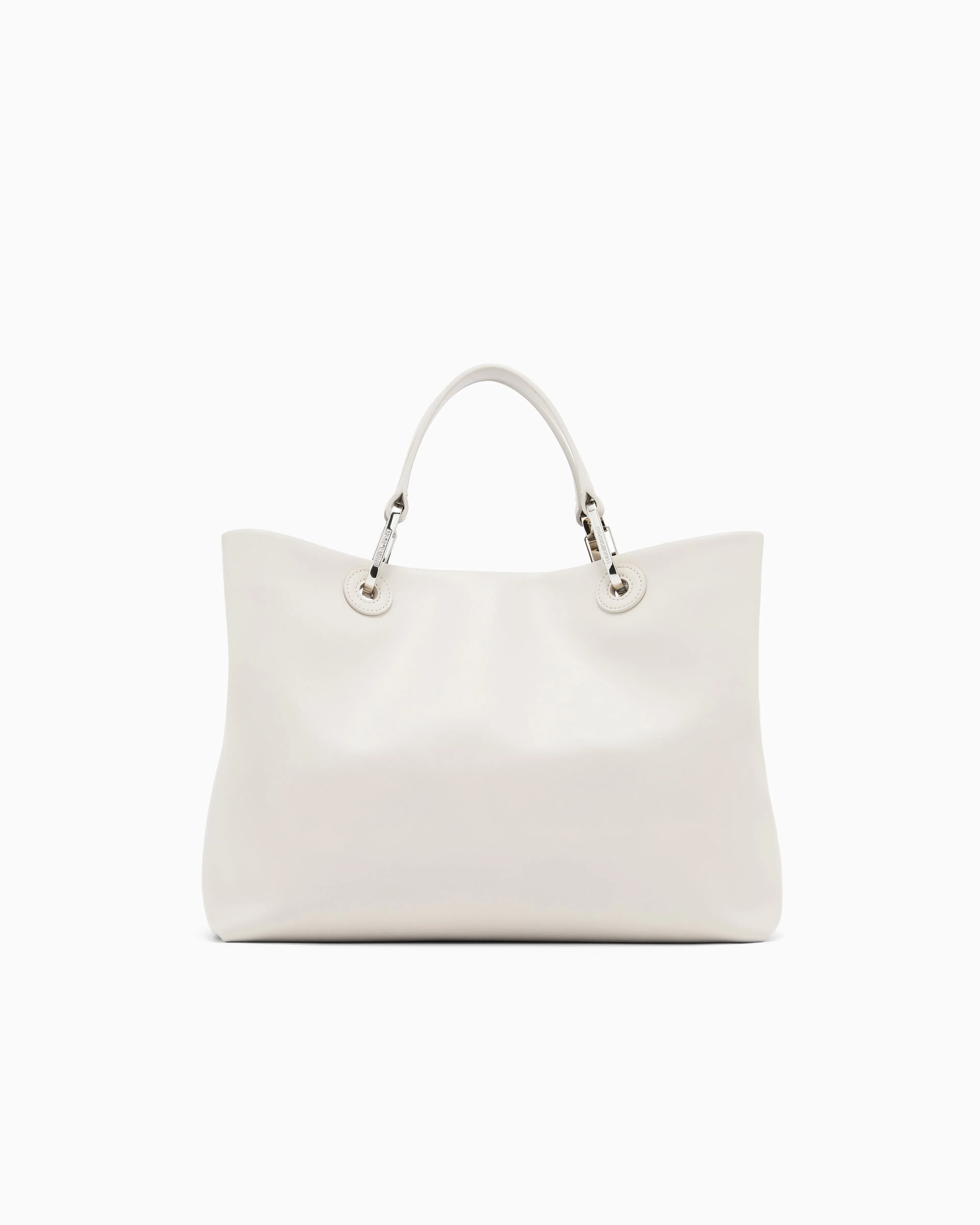 Emporio Armani MyEA medium shopper bag in nappa leather with a zebra-striped logo