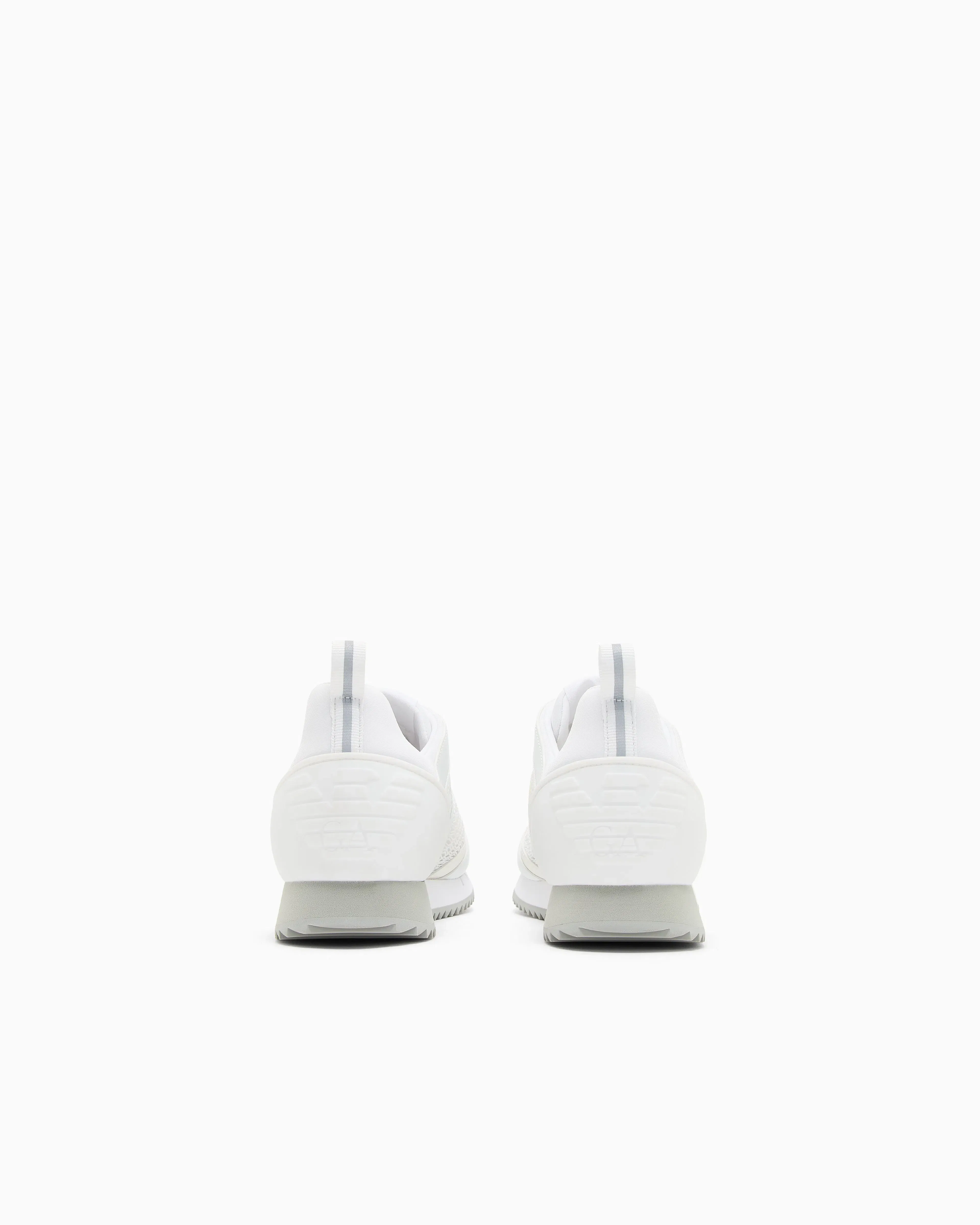 Ea7 Sneaker Black And White In Mesh With Rubber Sole White