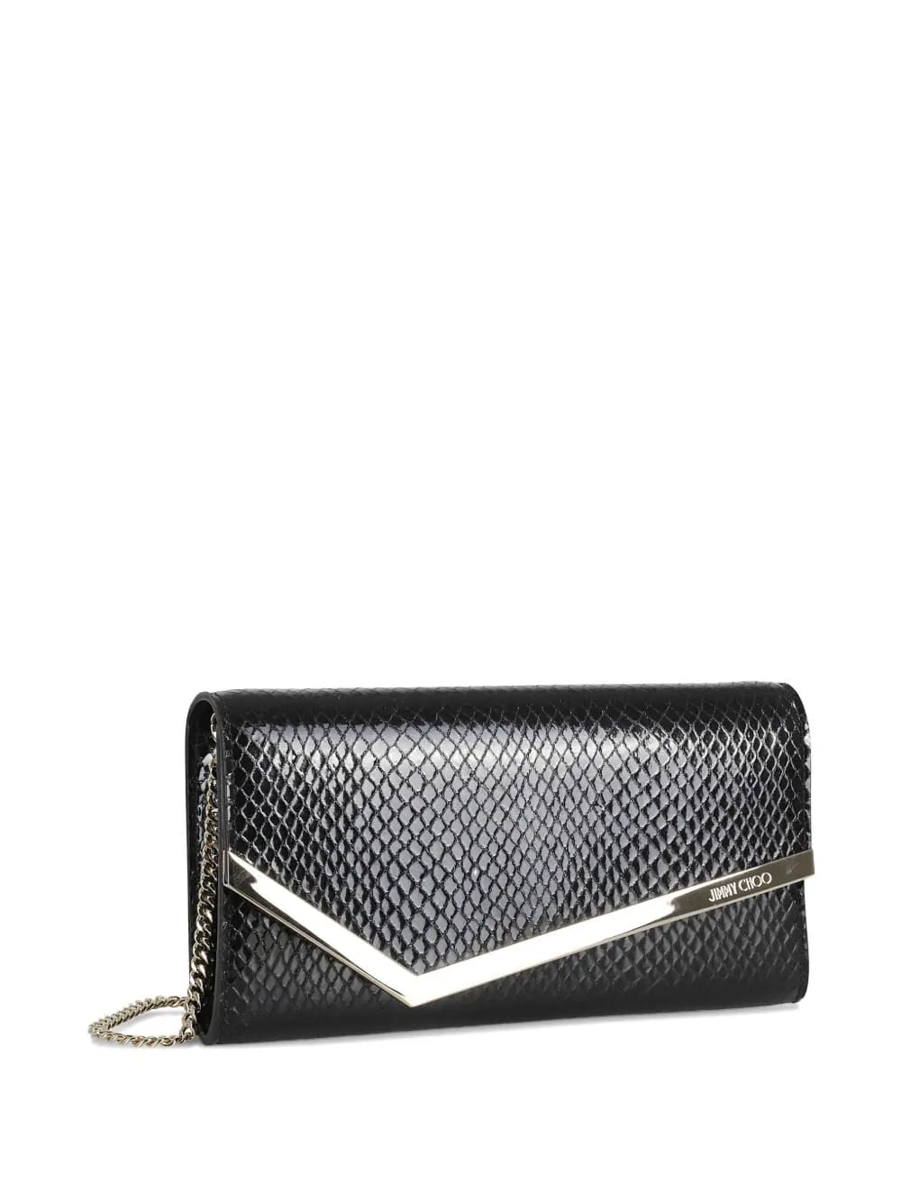 snakeskin-effect clasp bag