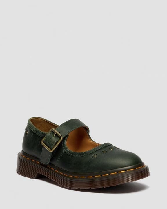 Dr Martens Mary Jane Flower - Dms Green