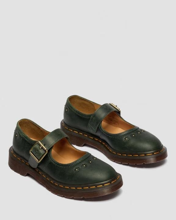 Dr Martens Mary Jane Flower - Dms Green
