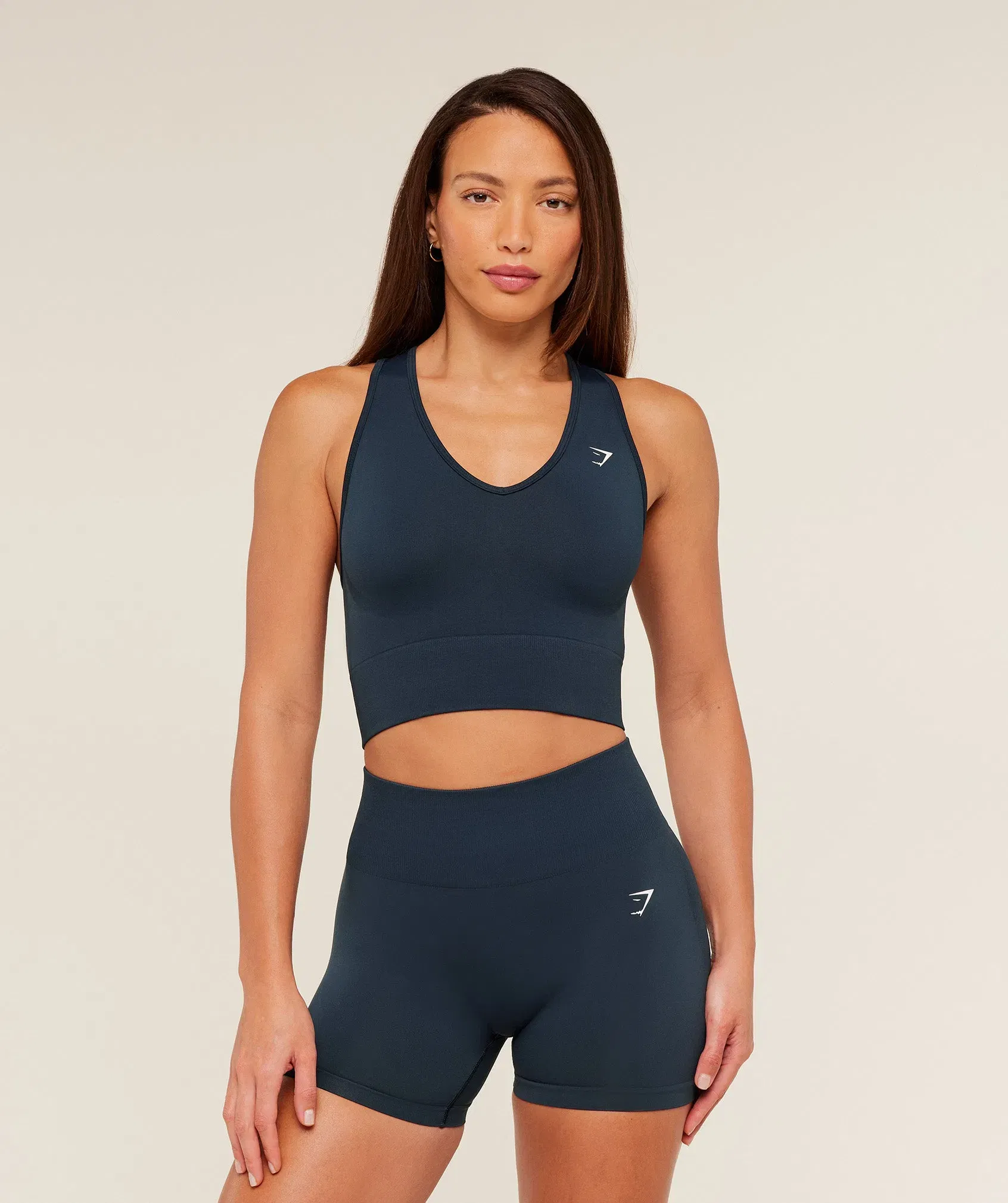 Women's Gymshark Everyday Seamless Crop Tank Navy