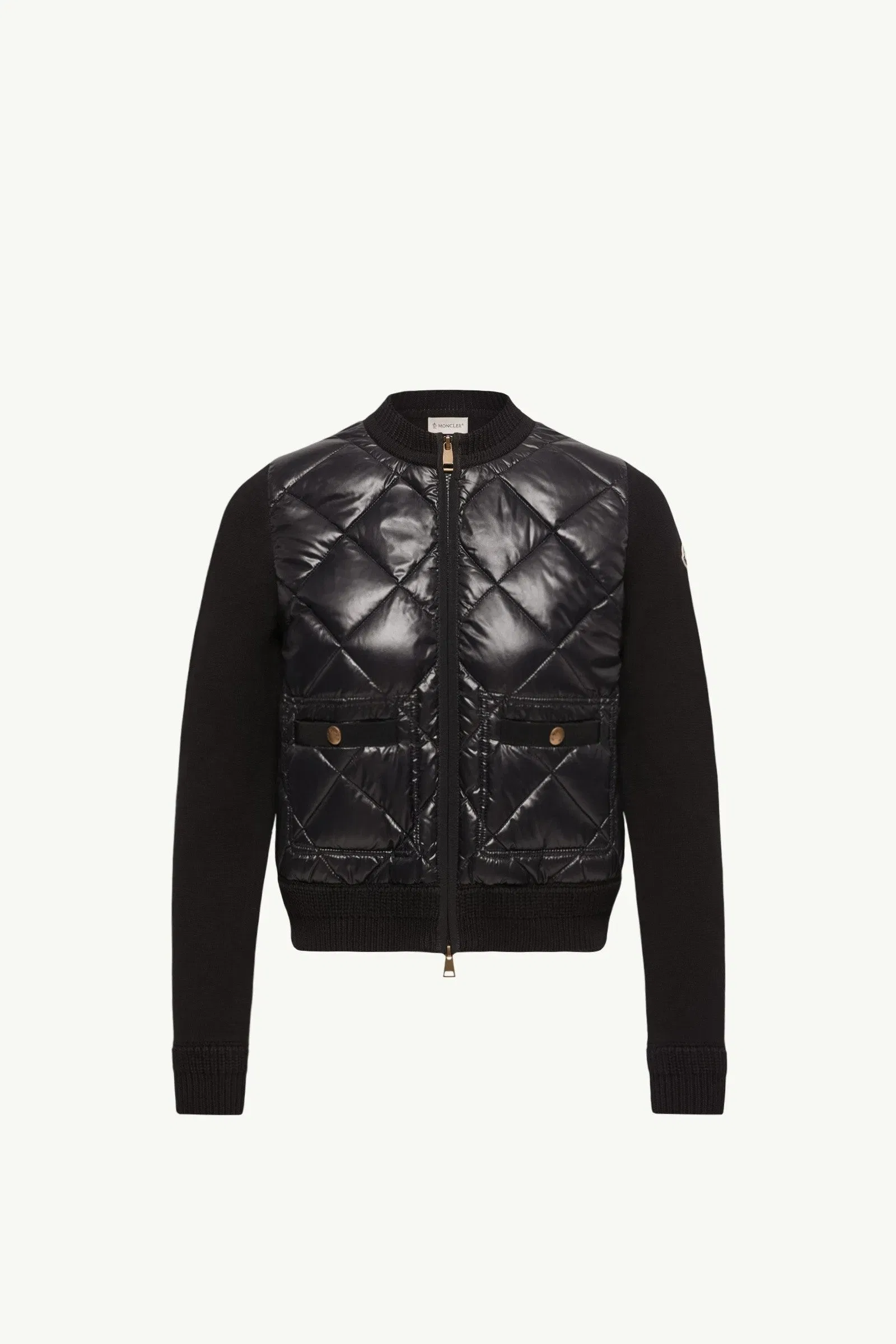 Moncler Cotton Padded Cardigan Black Black