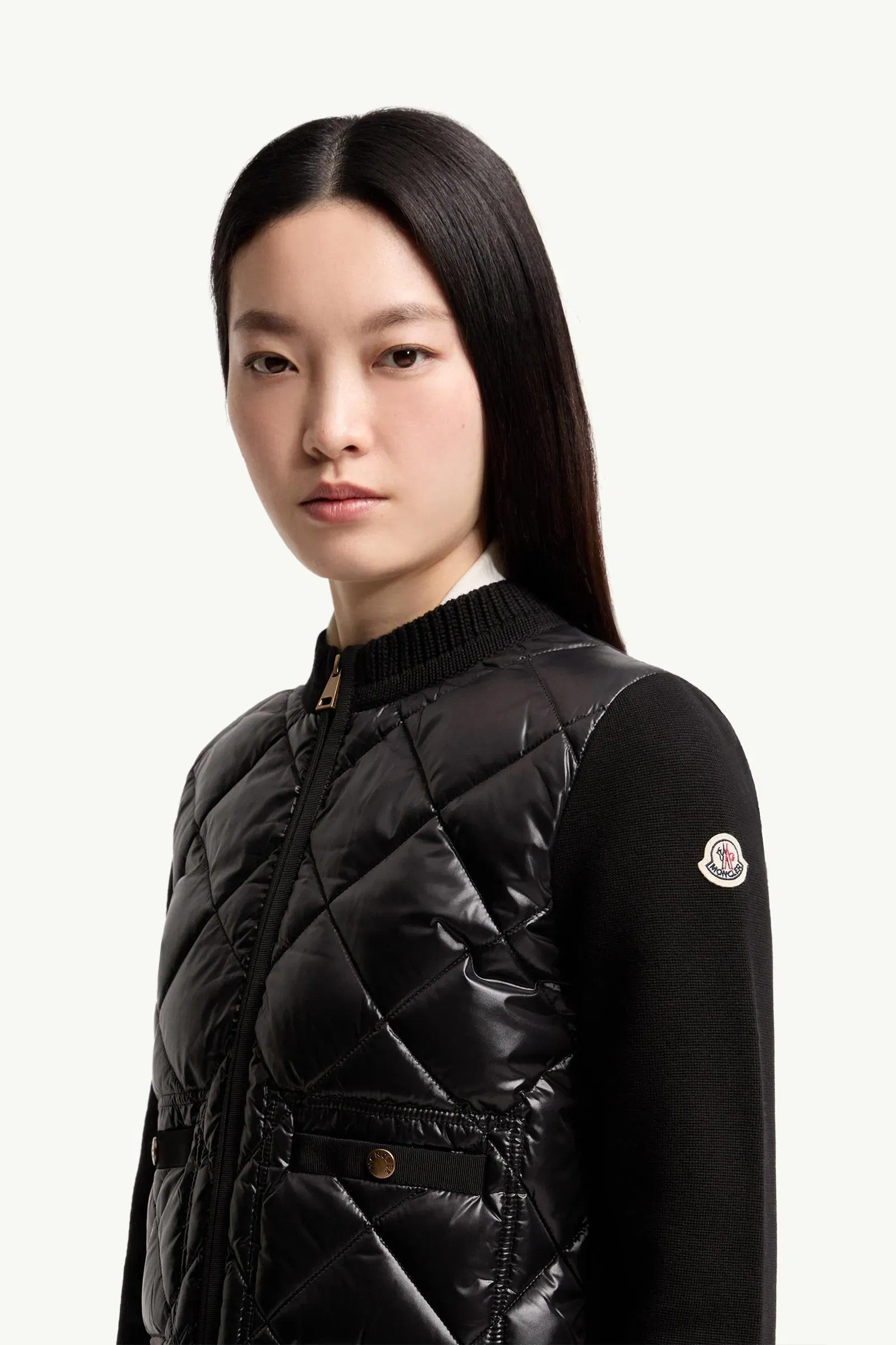 Moncler Cotton Padded Cardigan Black Black