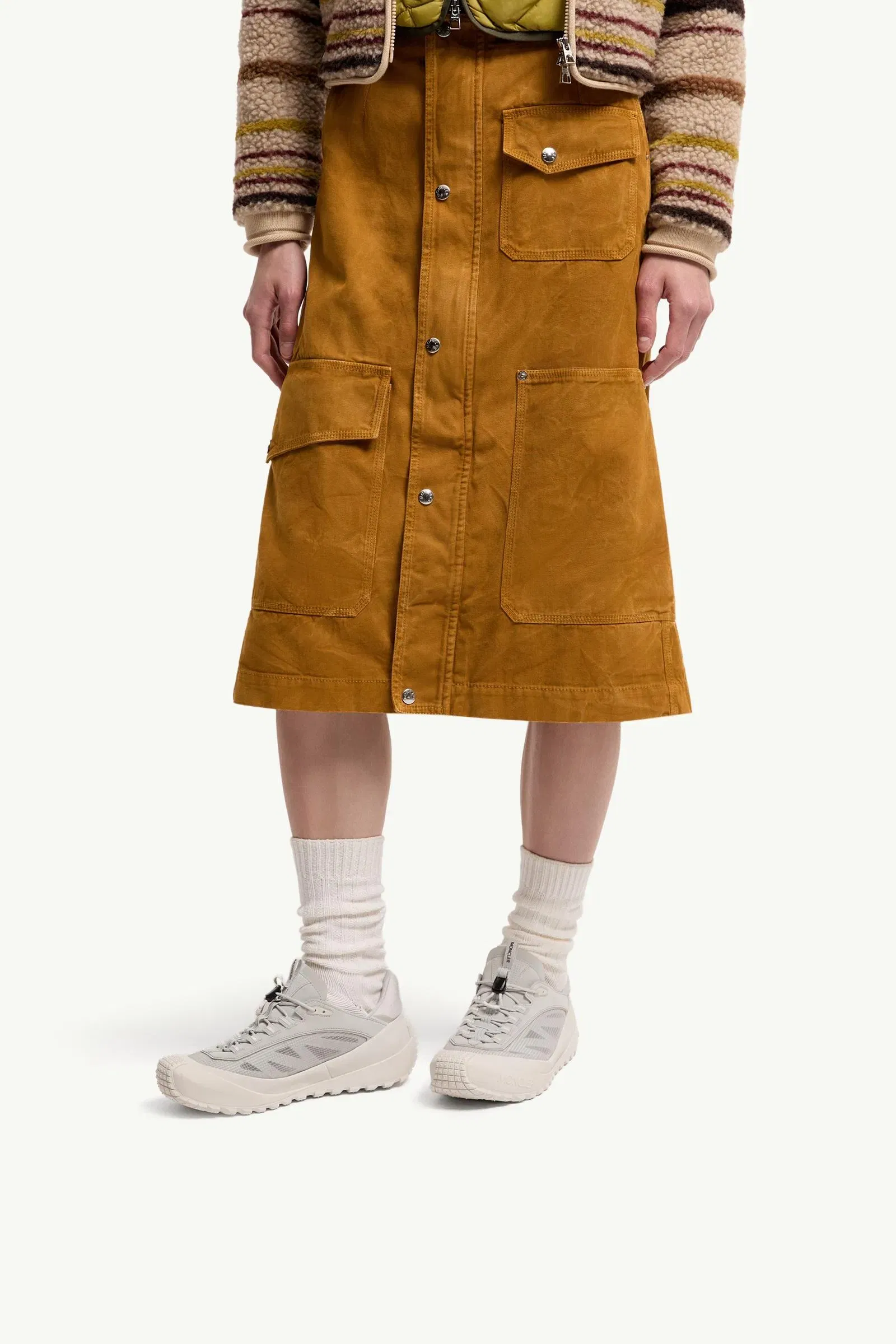 Moncler Trailgrip LP Suede & Nubuck Sneaker White & Grey