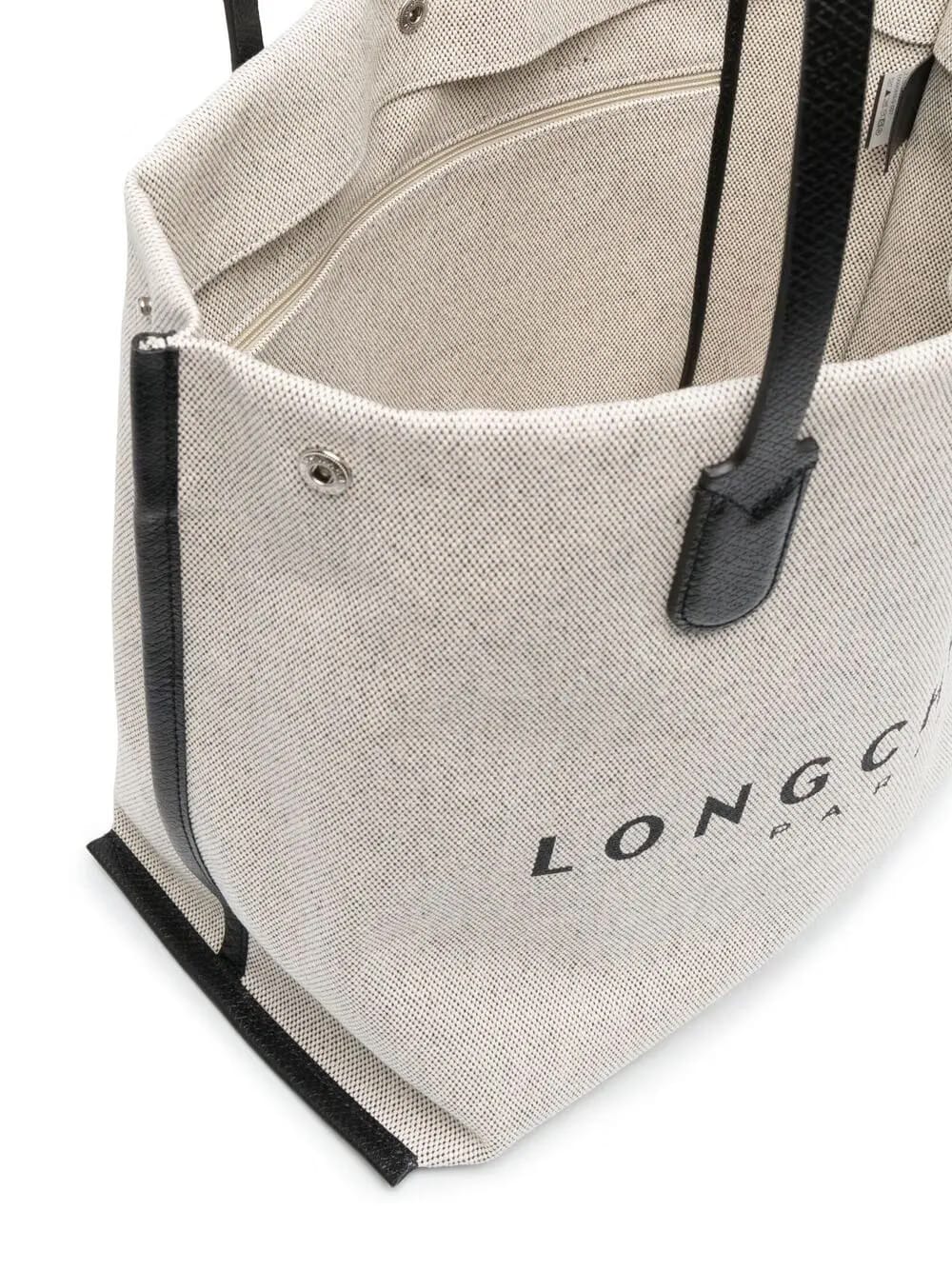 logo-print canvas tote