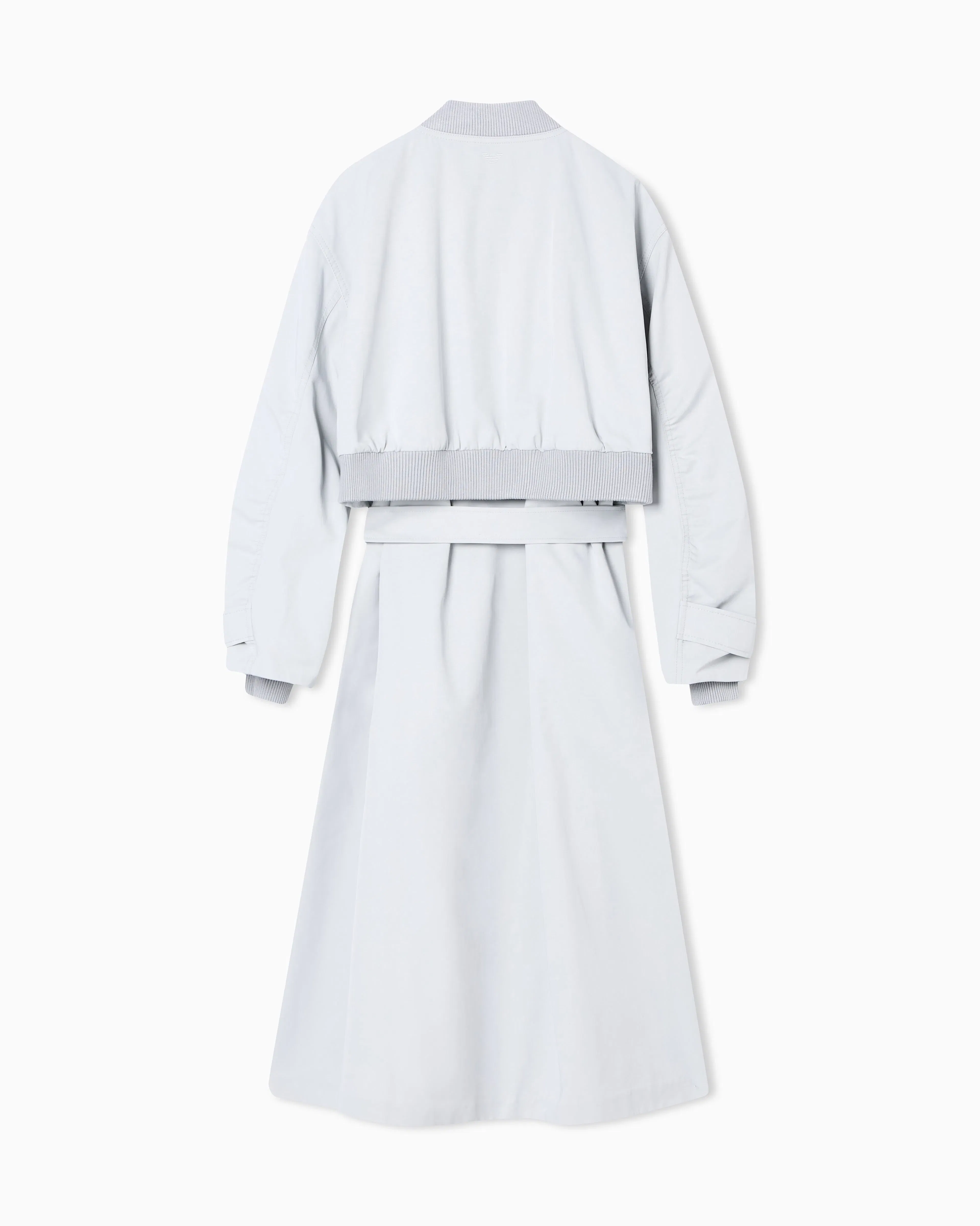 Emporio Armani Two-piece effect trench coat in water-repellent technical cotton