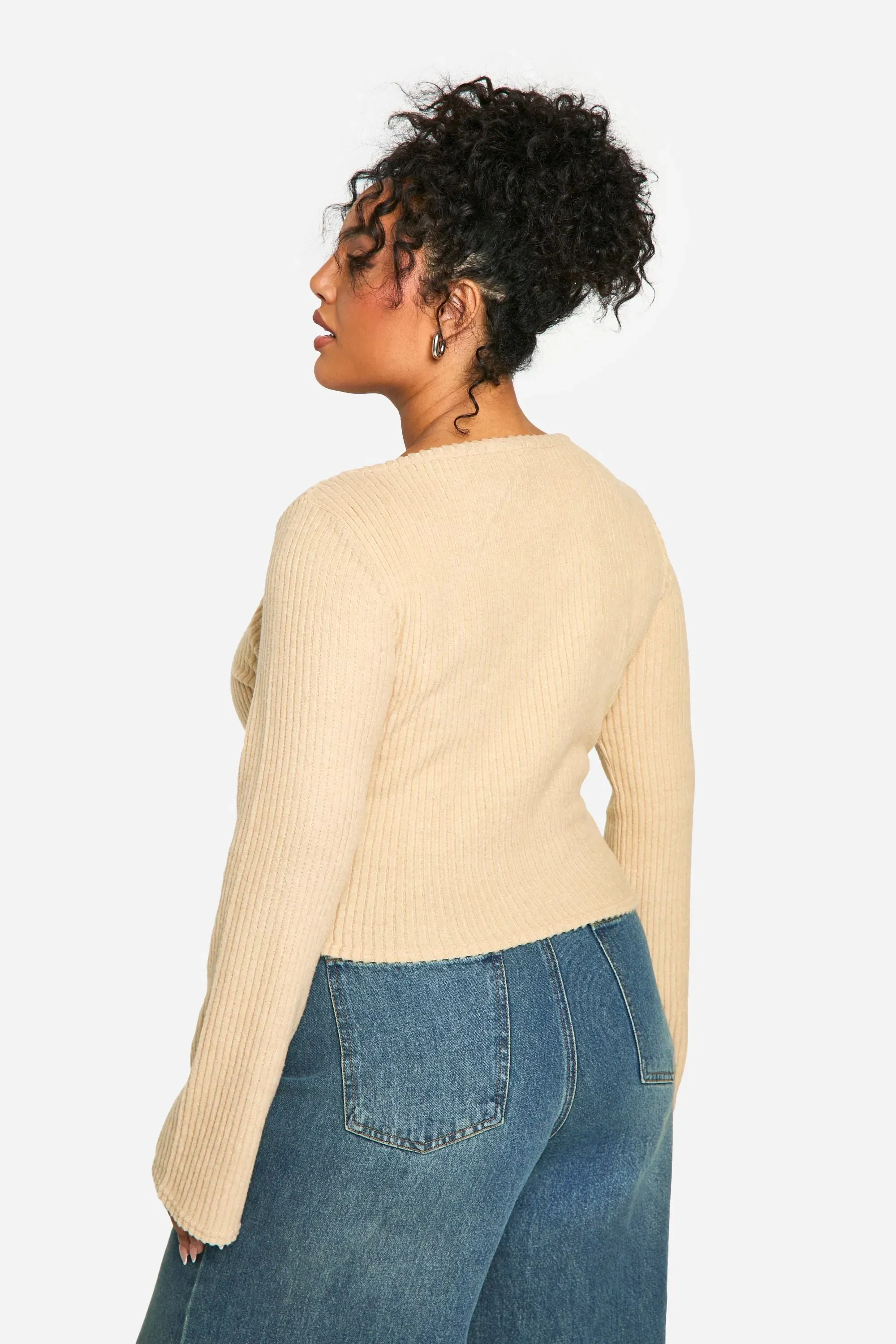 Plus Asymmetric Button Through Top