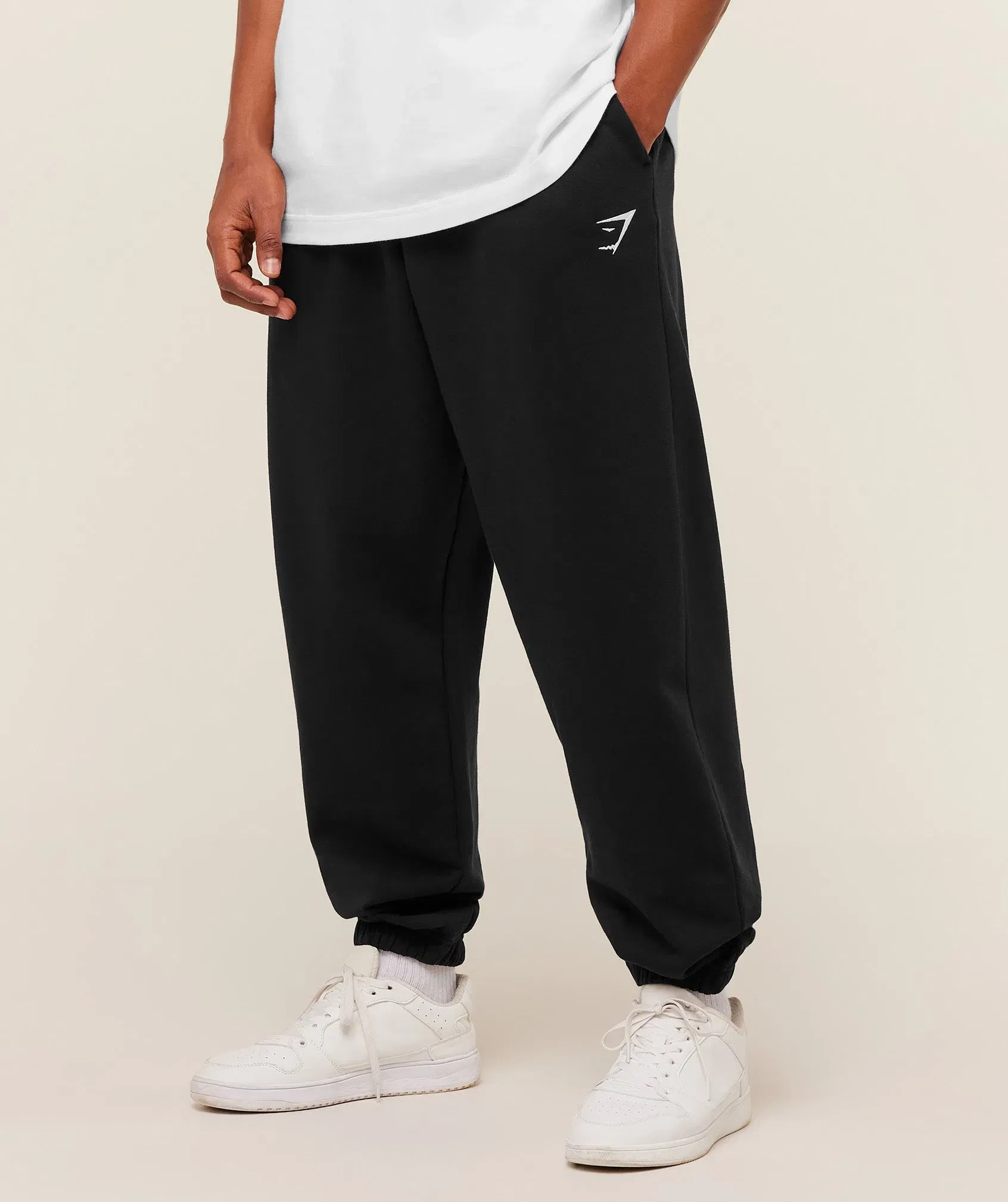 Gymshark Crest Oversized Joggers - GS Black