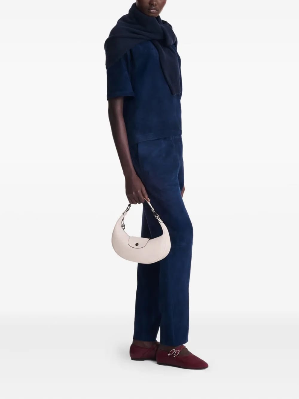 Le Pilage curved leather shoulder bag