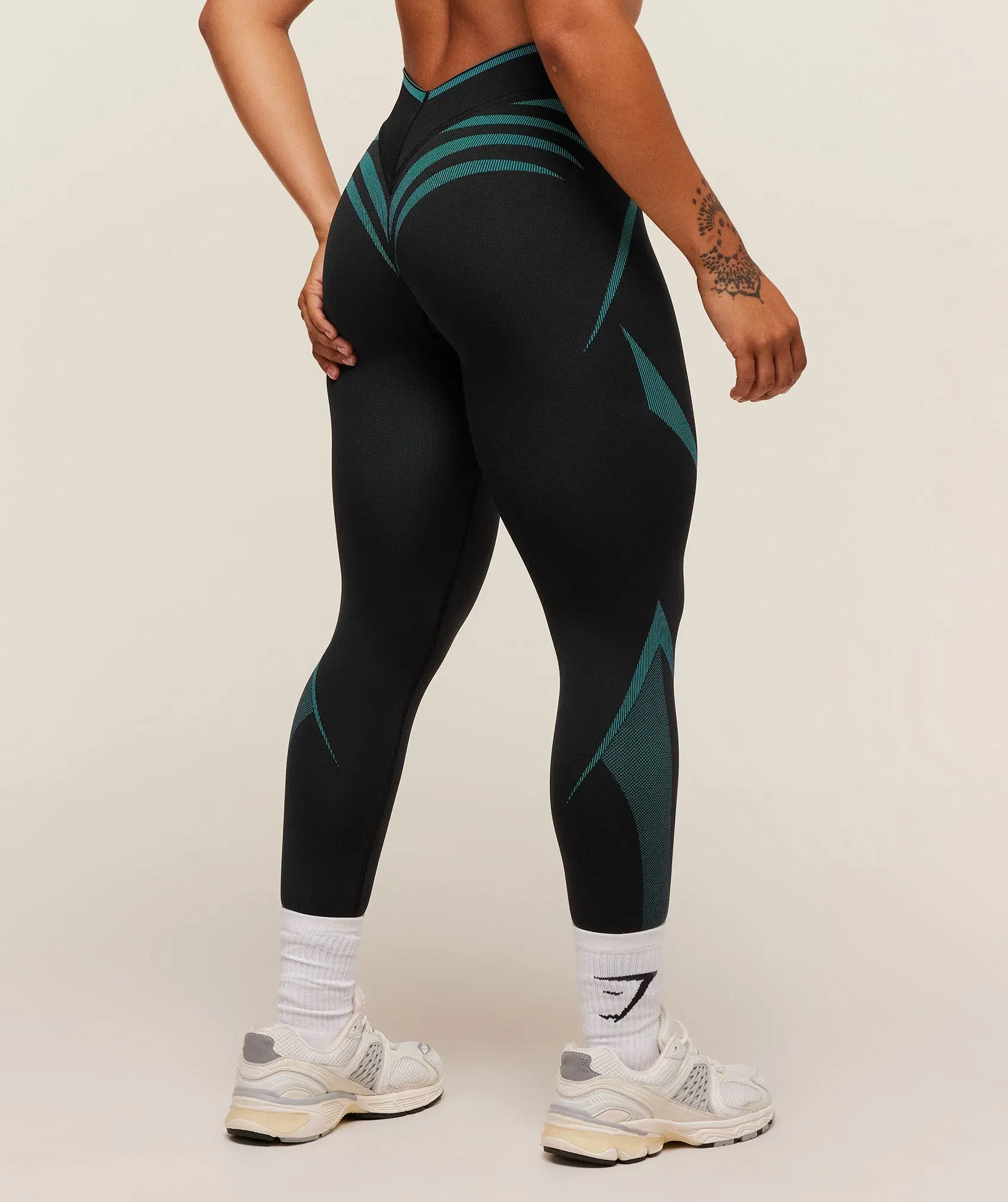 Gymshark Apex Lift Seamless Leggings - Black/Brand Blue