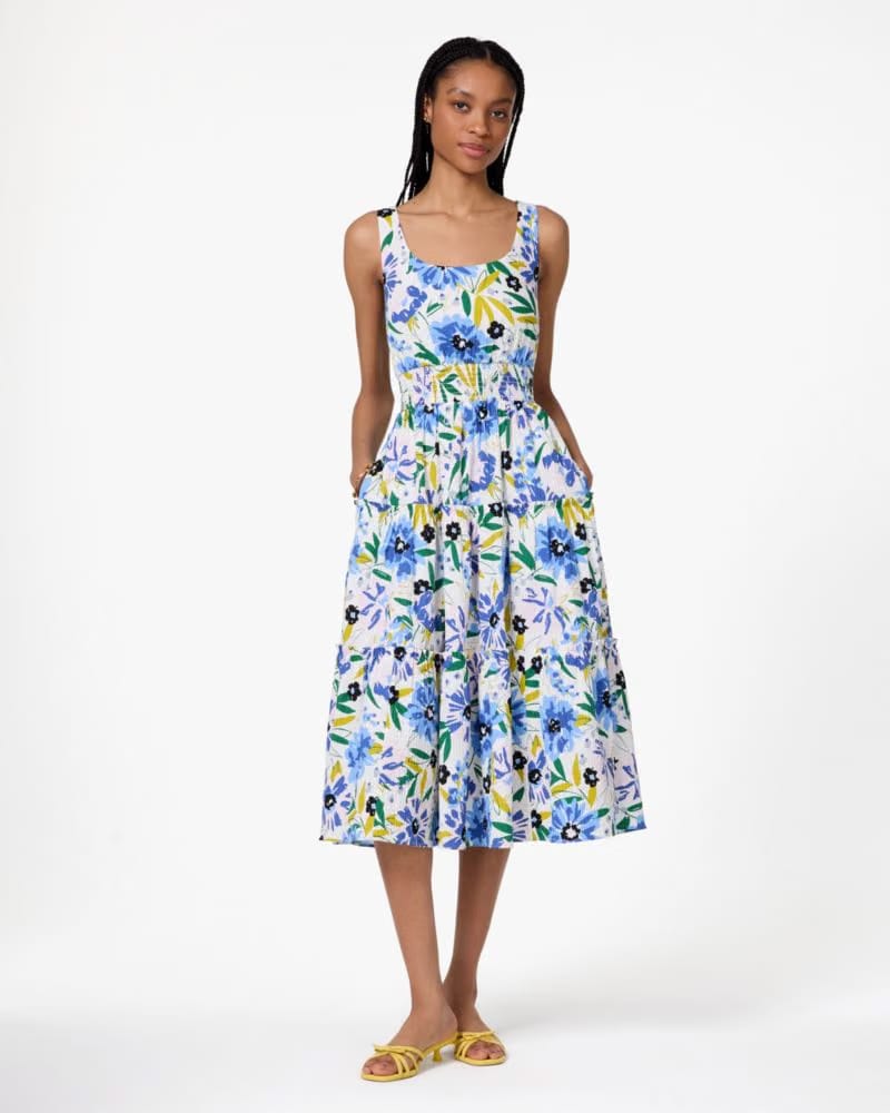 Festive Floral Tiered Dress