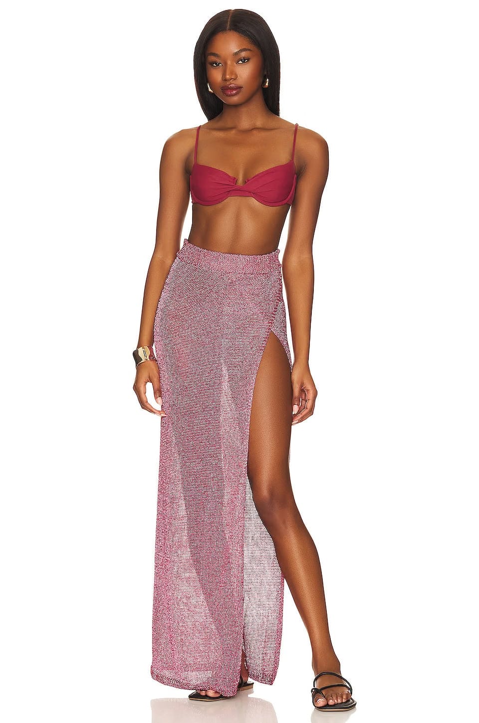 superdown Keva Wrap Maxi Skirt in Pink